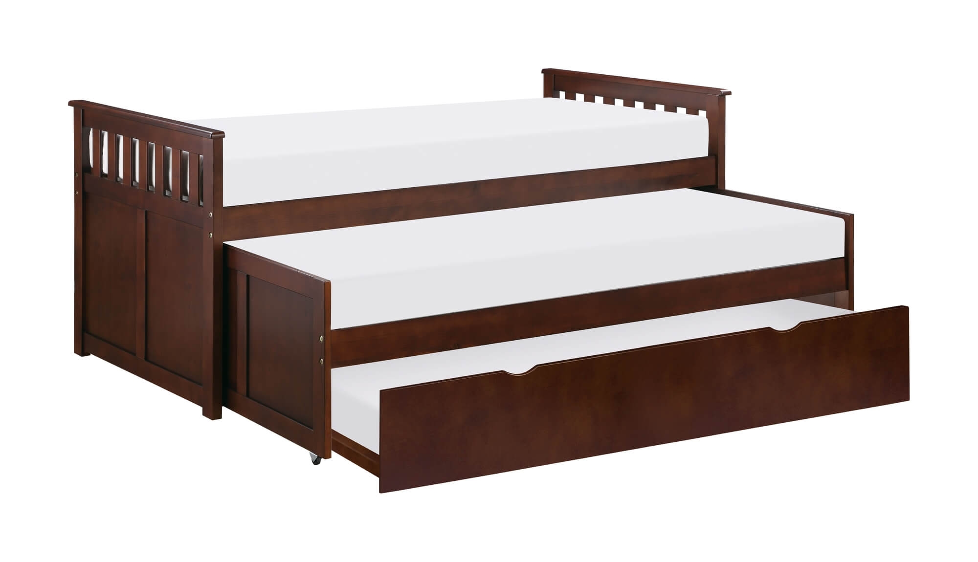 Rowe Wood/Wood Veneer Trundle Bed, Twin/Twin Size