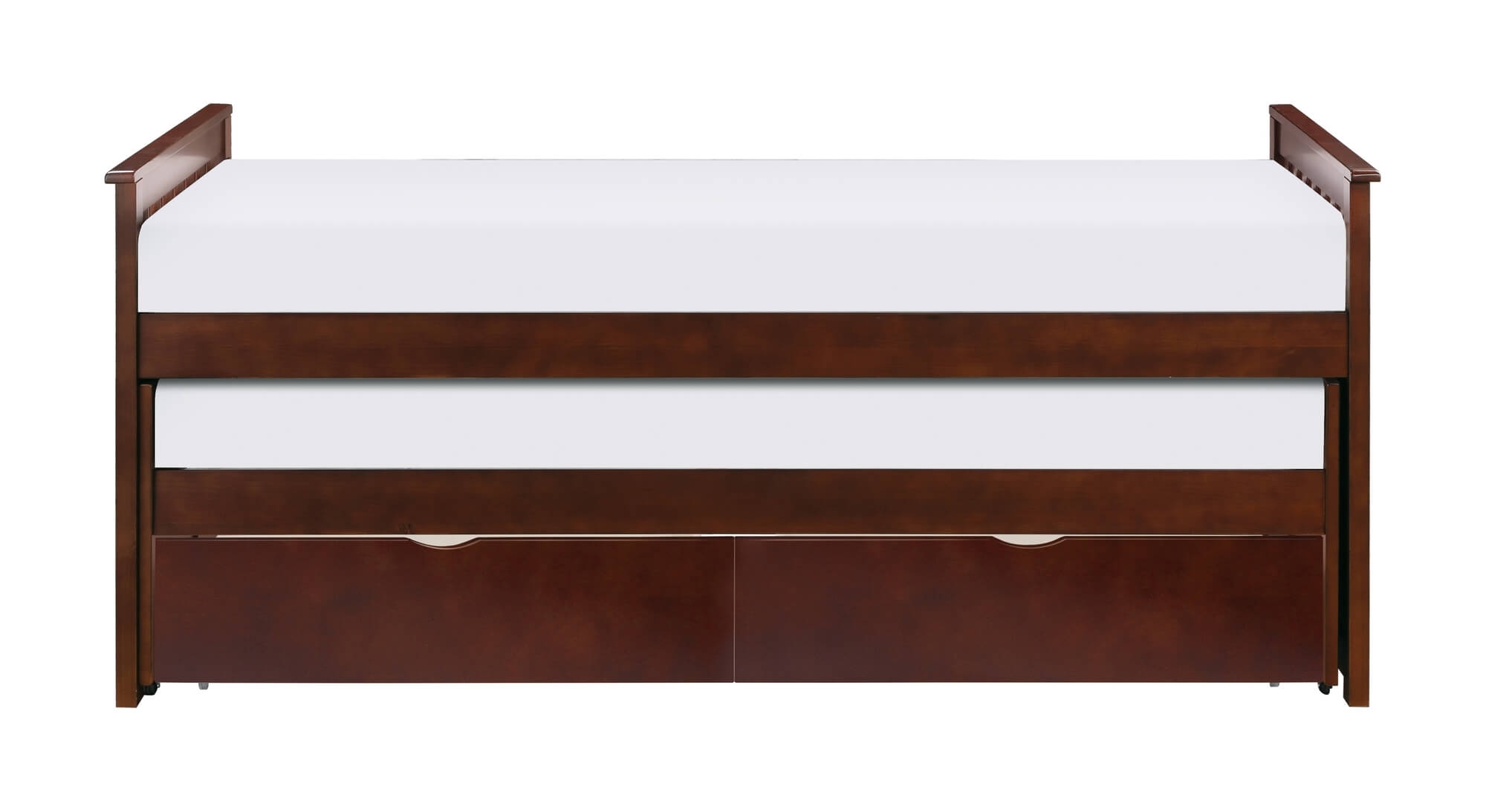 Rowe Wood/Wood Veneer Trundle Bed w/ Storage Boxes, Twin/Twin Size