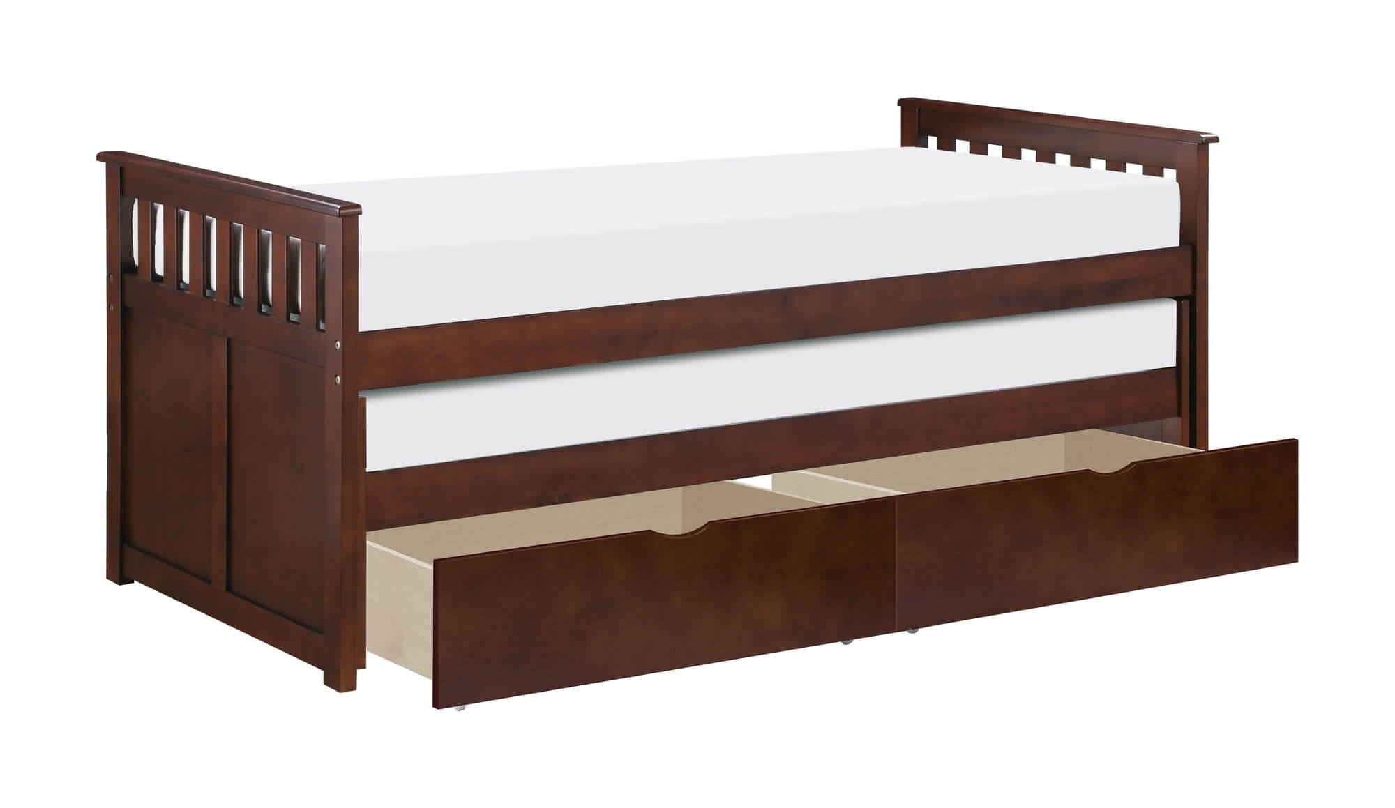 Rowe Wood/Wood Veneer Trundle Bed, Twin/Twin Size