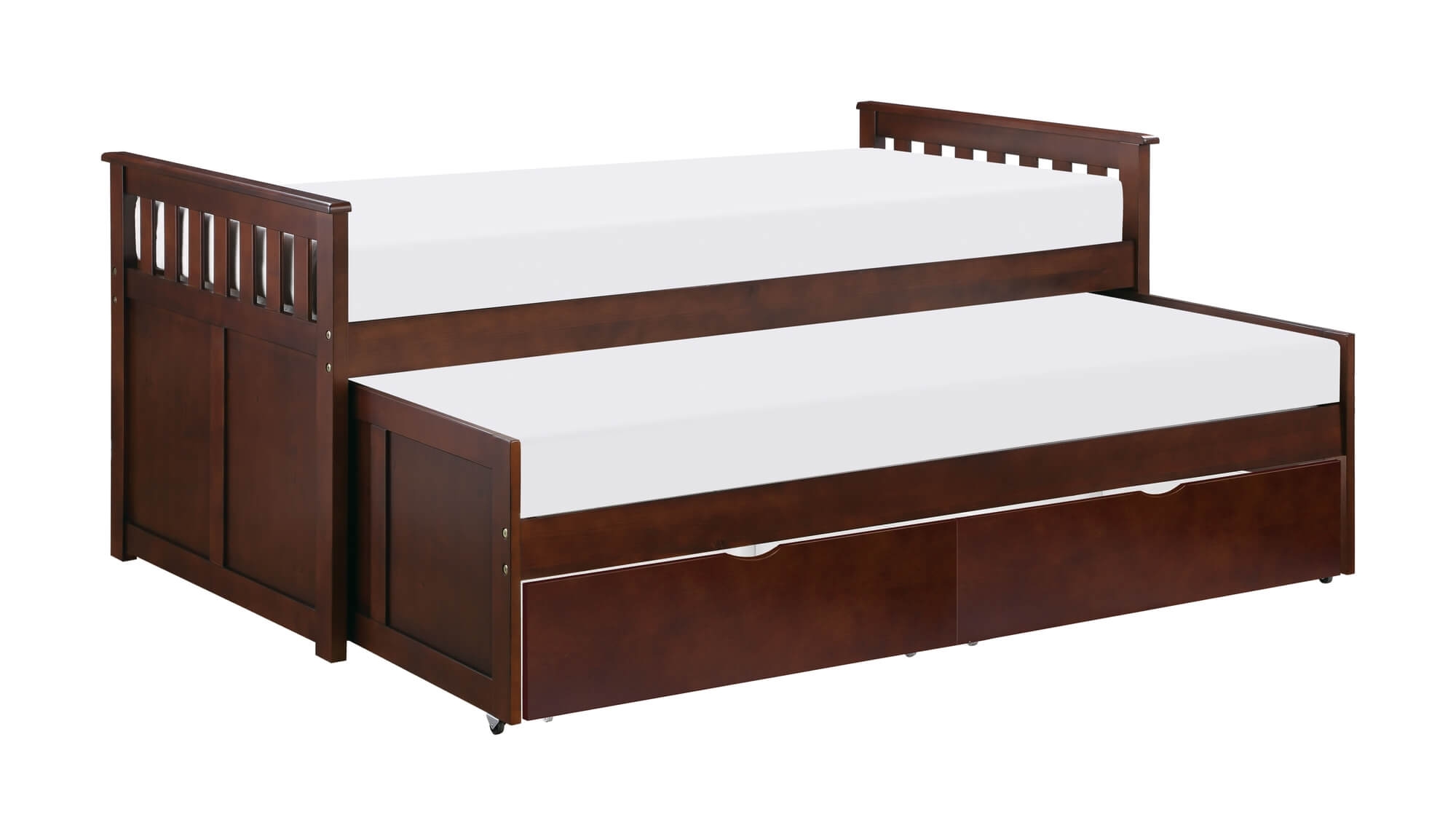 Rowe Wood/Wood Veneer Trundle Bed, Twin/Twin Size