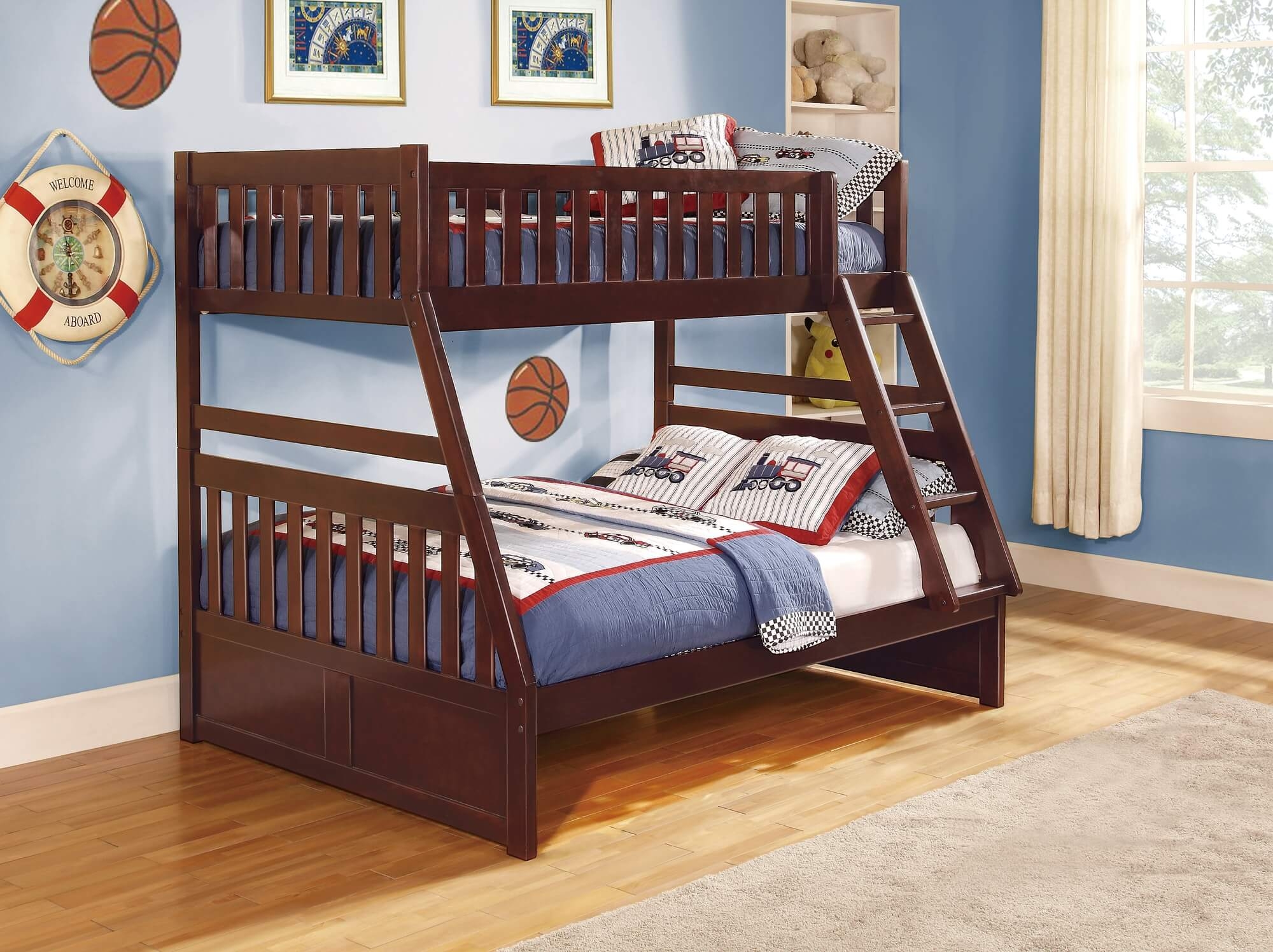 Rowe Wood/Wood Veneer Bunk Bed, Twin/Full Size
