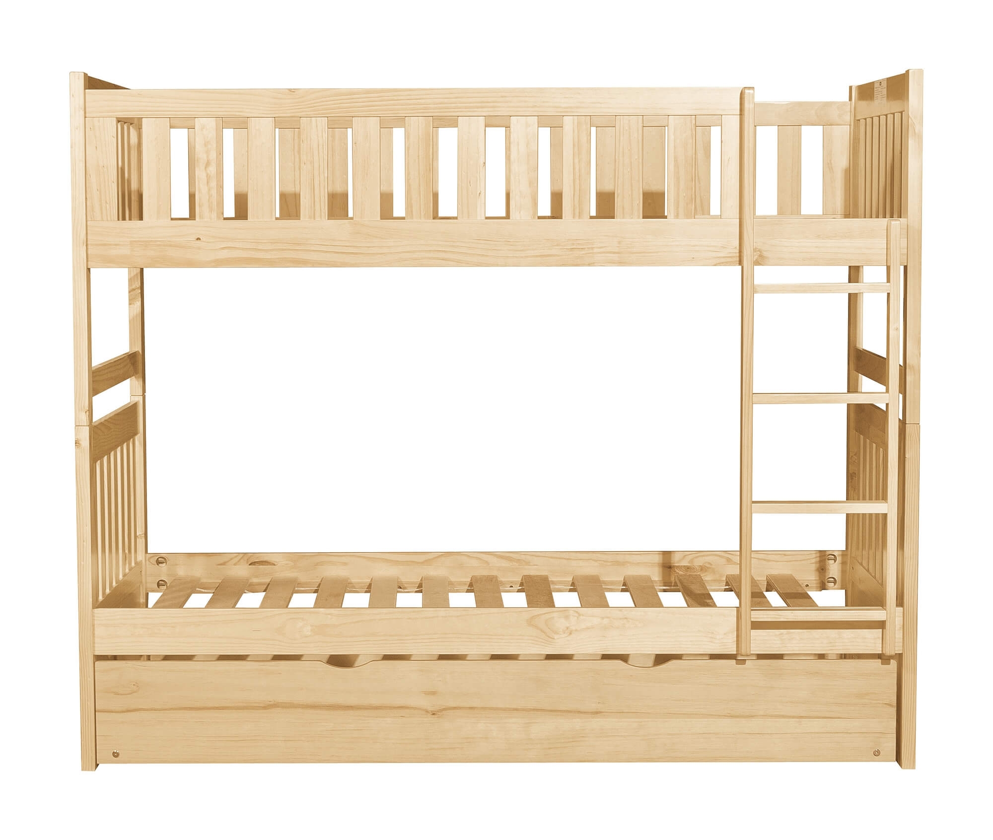 Bartly Wood/Wood Veneer Bunk Bed w/ Twin Trundle, Twin/Twin Size