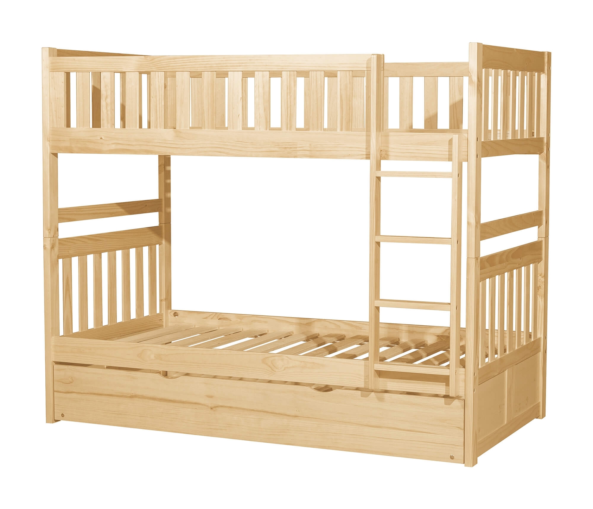 Bartly Wood/Wood Veneer Bunk Bed w/ Twin Trundle, Twin/Twin Size
