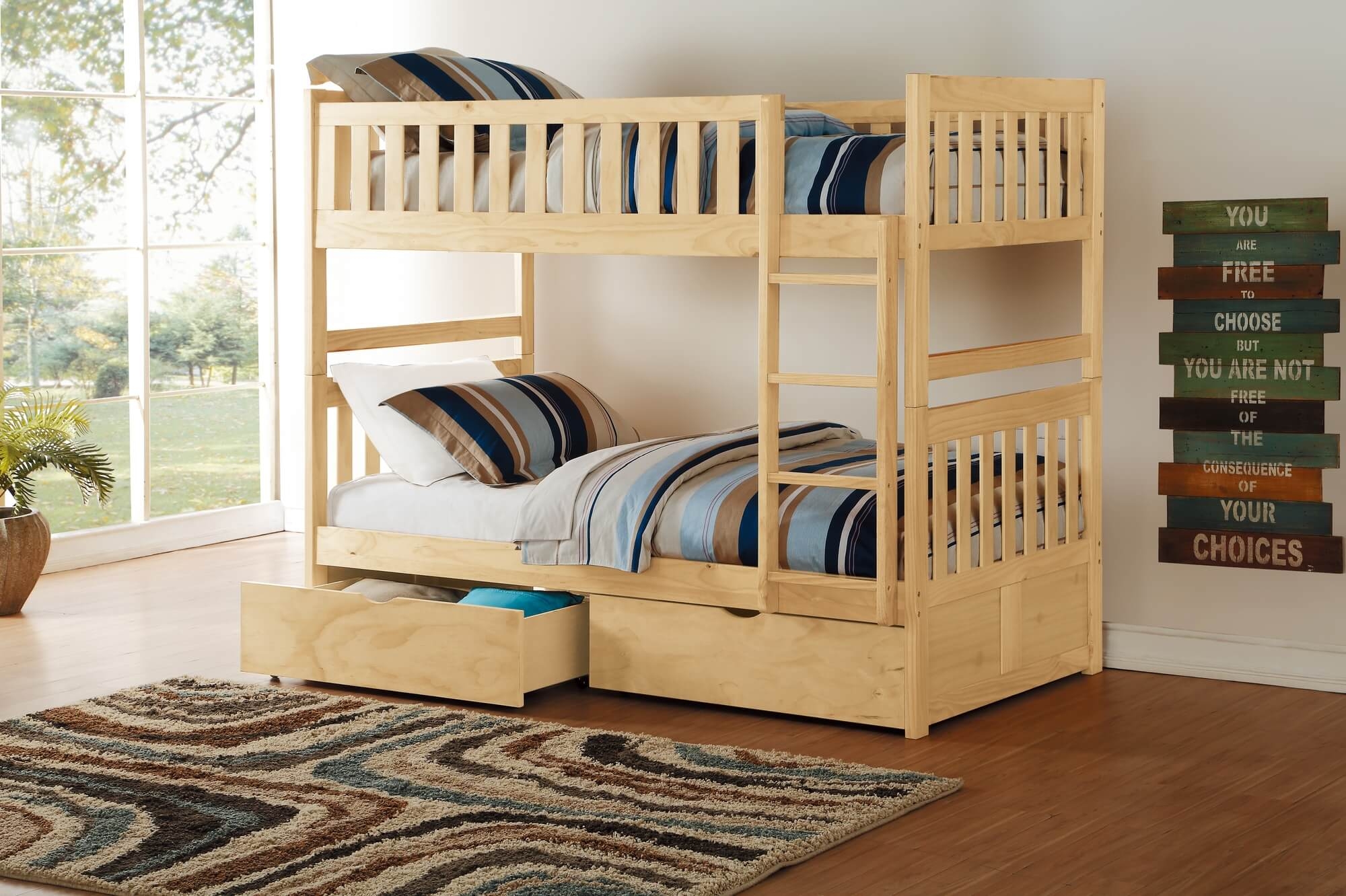 Bartly Wood/Wood Veneer Bunk Bed