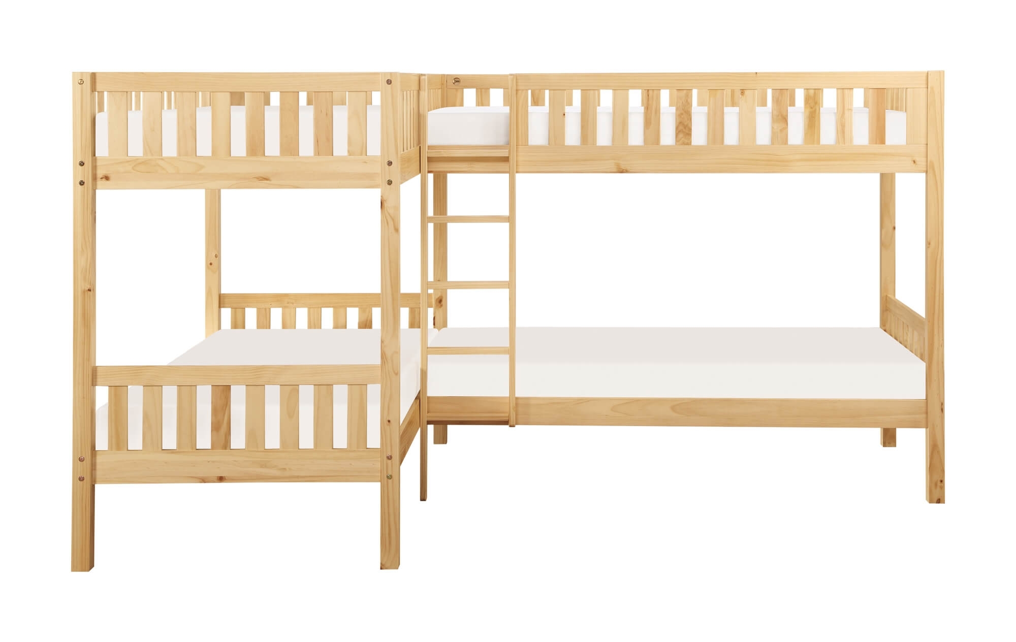 Bartly Wood/Wood Veneer Corner Bunk Bed