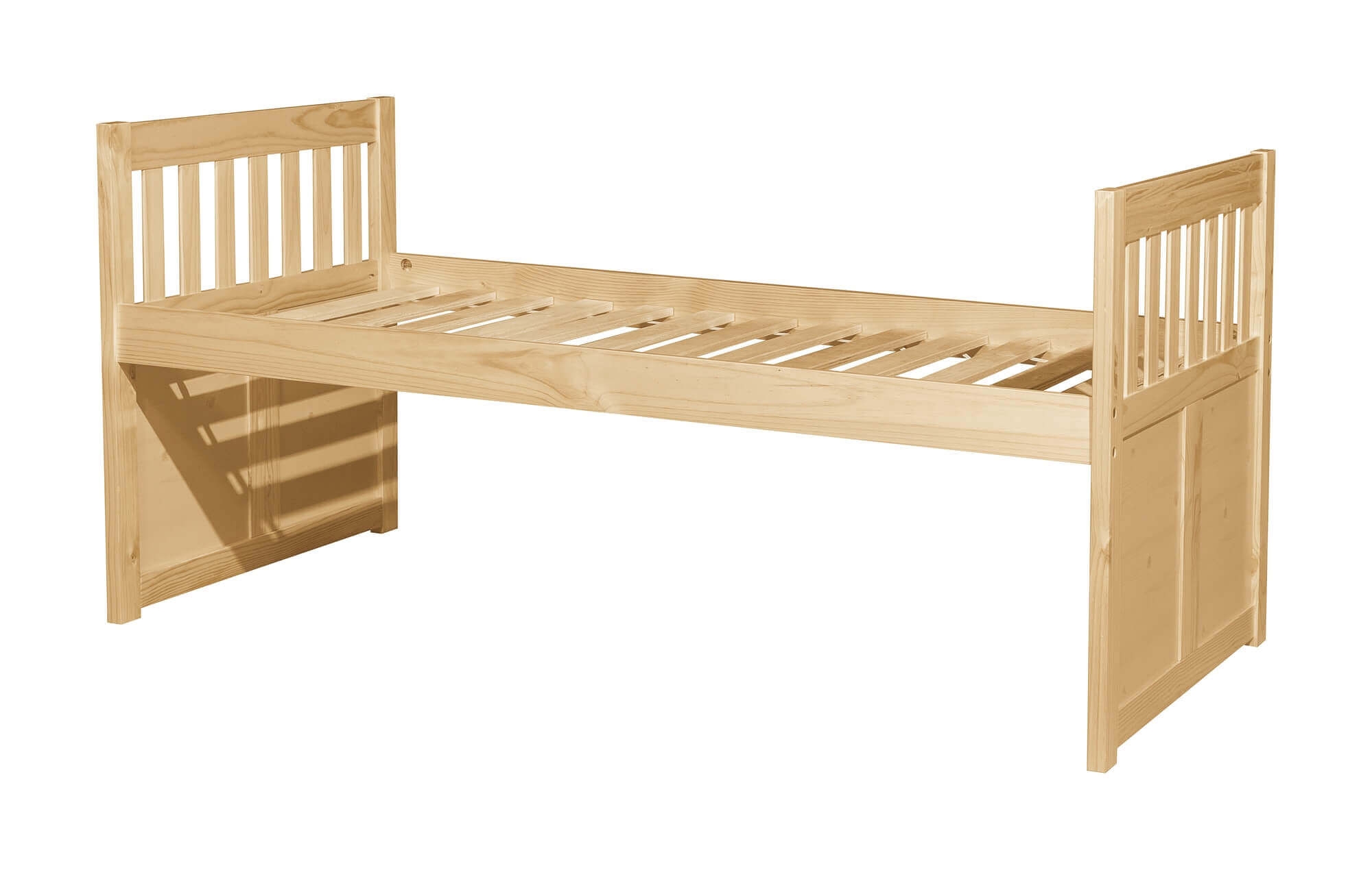 Bartly Wood/Wood Veneer Storage Trundle Bed, Twin/Twin Size