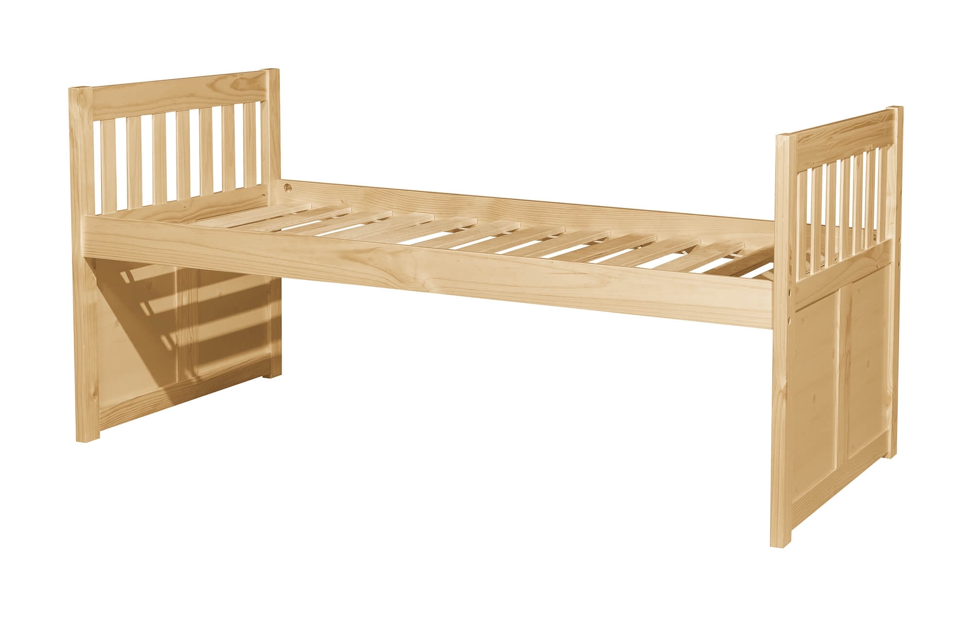 Bartly Wood/Wood Veneer Storage Trundle Bed, Twin/Twin Size