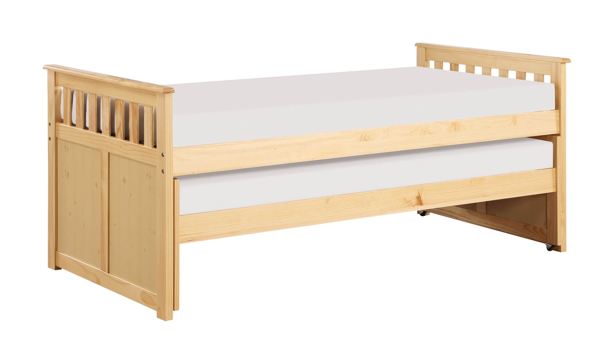Bartly Wood/Wood Veneer Trundle Bed, Twin/Twin Size