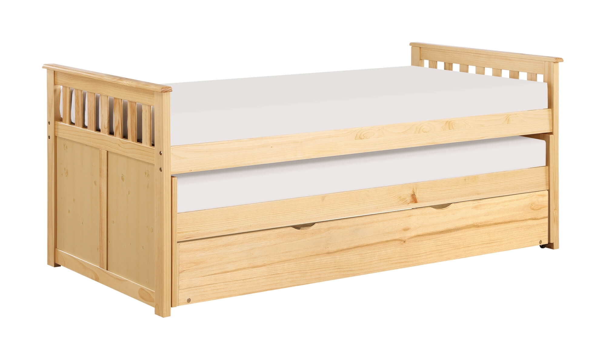 Bartly Wood/Wood Veneer Trundle Bed, Twin/Twin Size