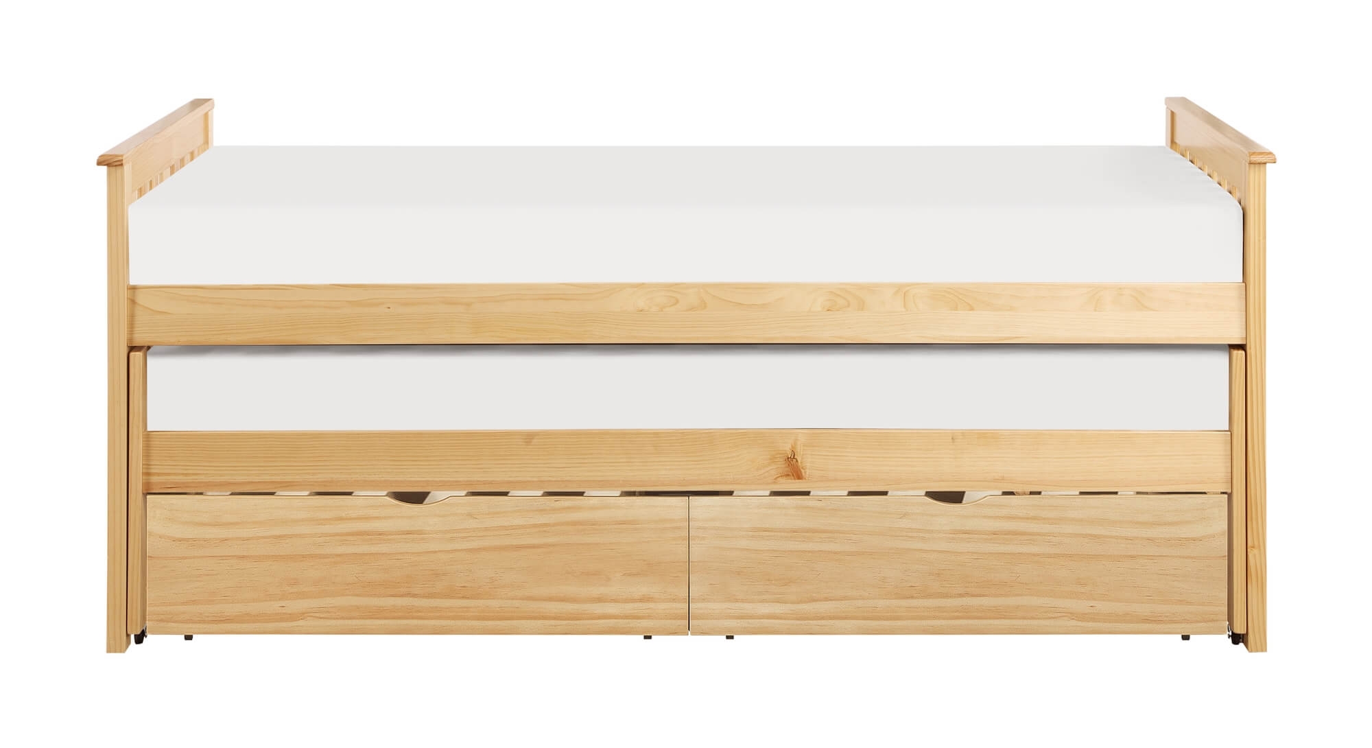 Bartly Wood/Wood Veneer Trundle Bed, Twin/Twin Size
