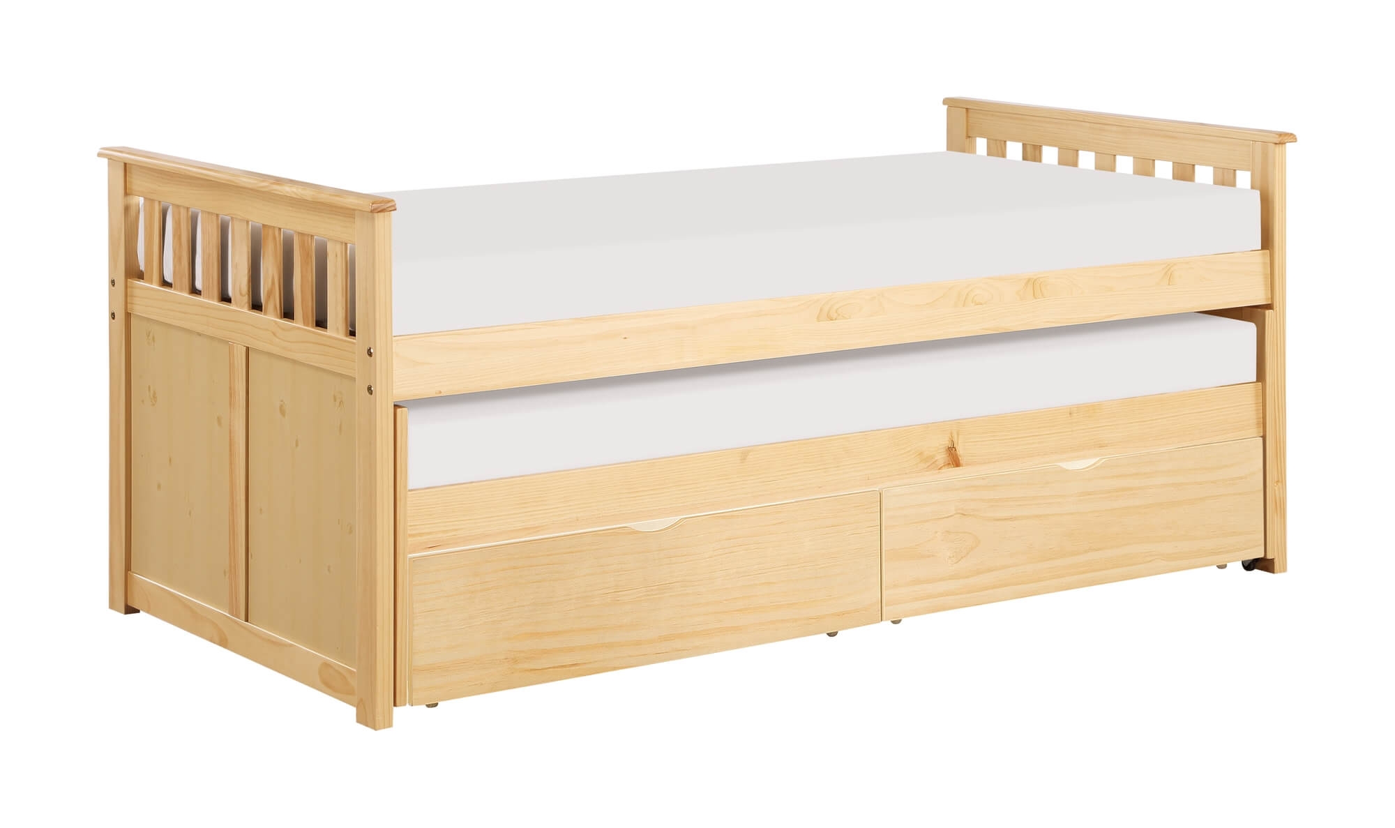 Bartly Wood/Wood Veneer Trundle Bed, Twin/Twin Size