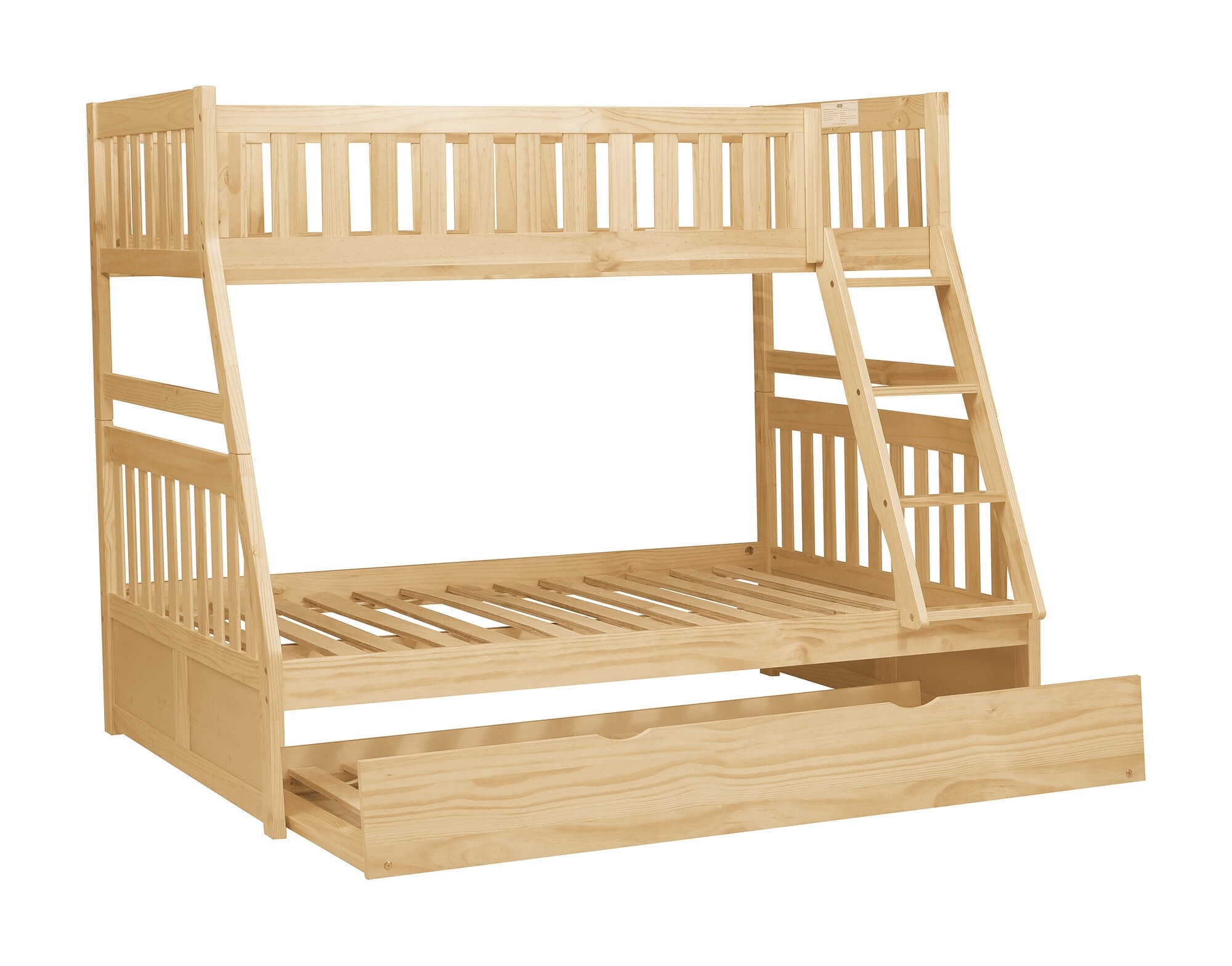 Bartly Wood/Wood Veneer Bunk Bed w/ Twin Trundle, Twin/Full Size