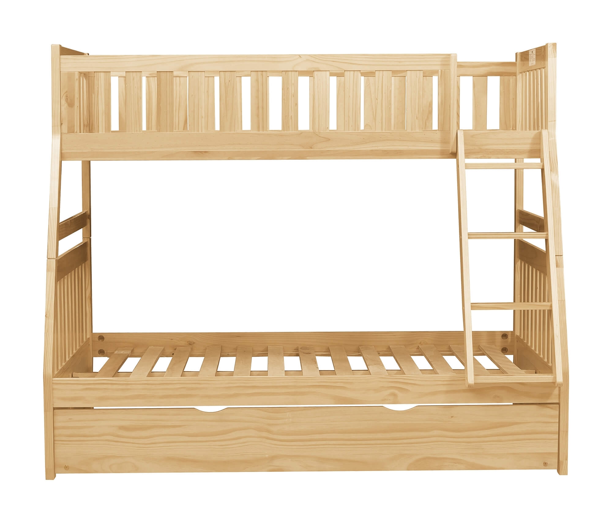 Bartly Wood/Wood Veneer Bunk Bed w/ Twin Trundle, Twin/Full Size