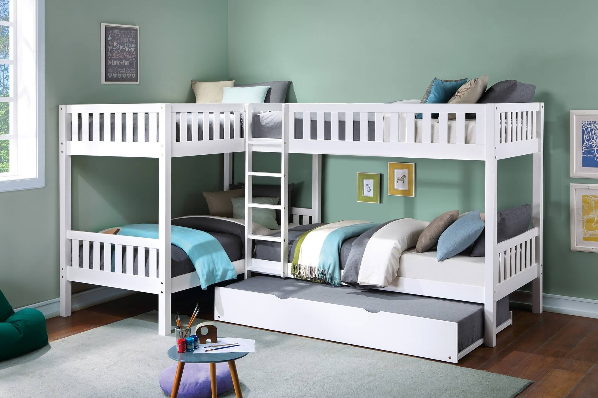 Galen Wood Corner Bunk Bed