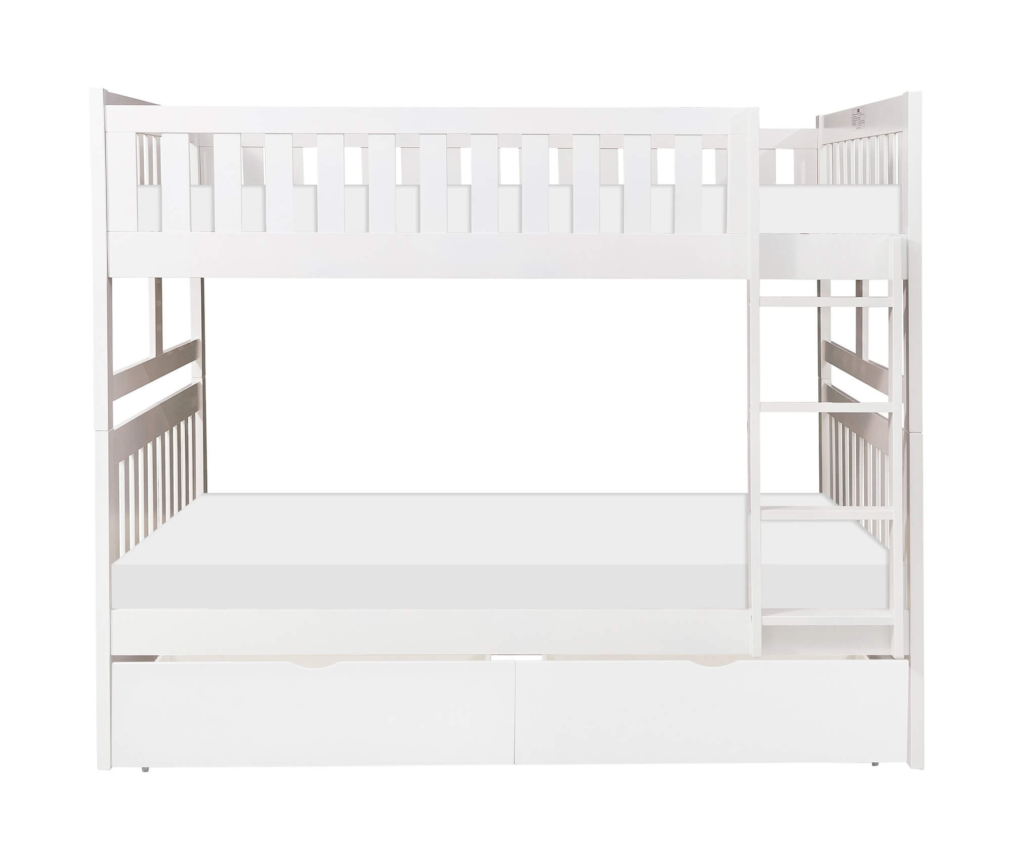 Galen Wood Bunk Bed w/ Storage Boxes, Full/Full Size