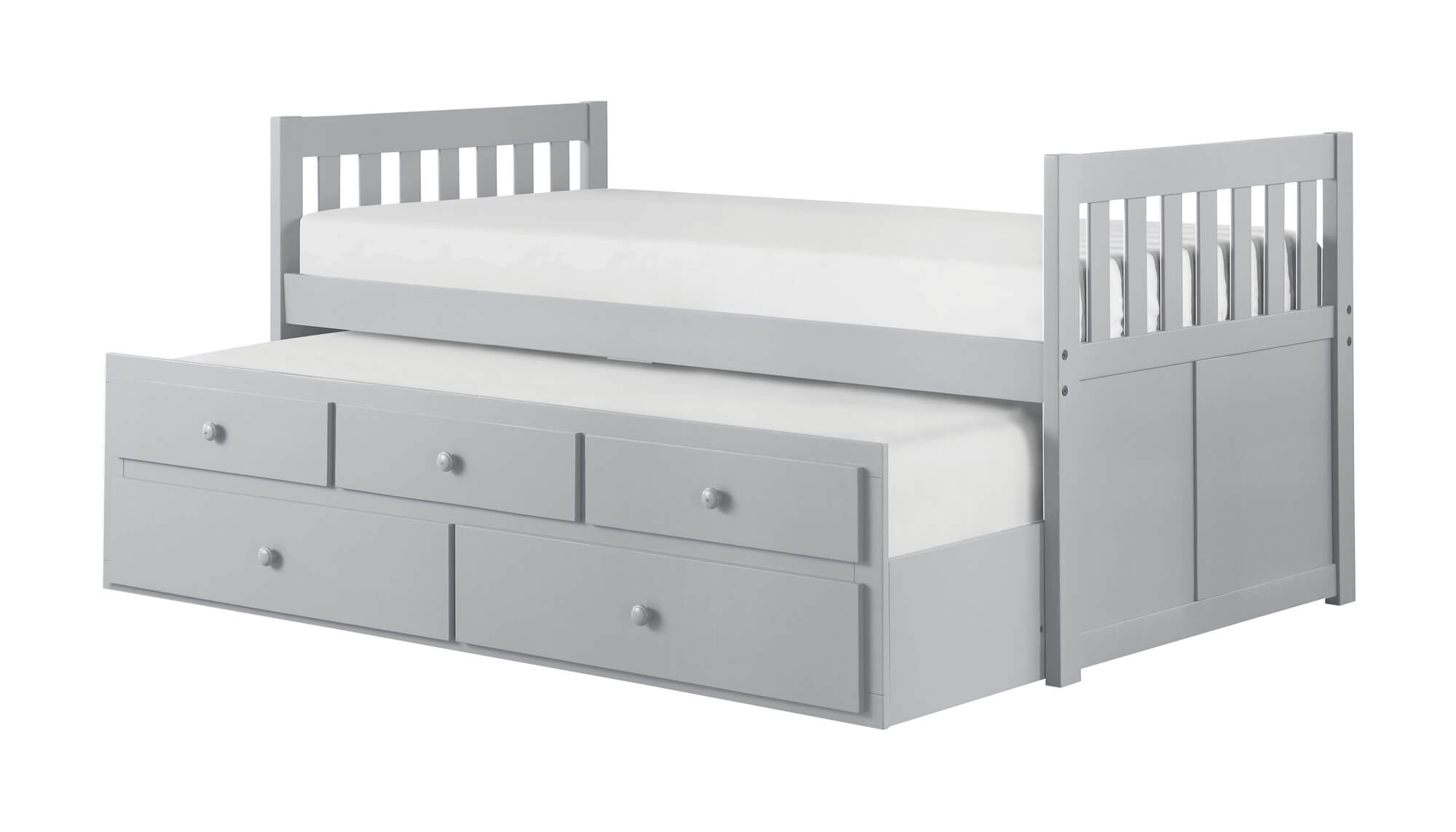 Orion Wood Storage Trundle Bed, Twin/Twin Size