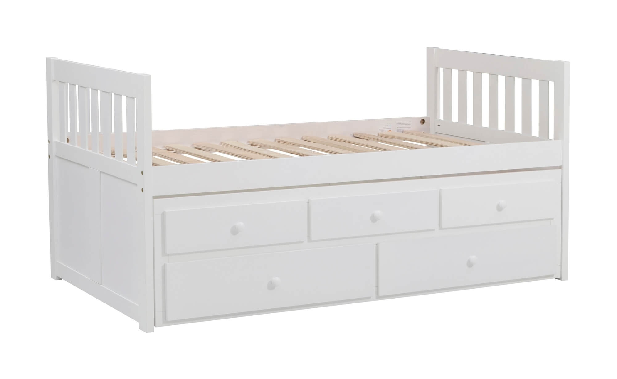 Galen Wood Storage Trundle Bed, Twin/Twin Size