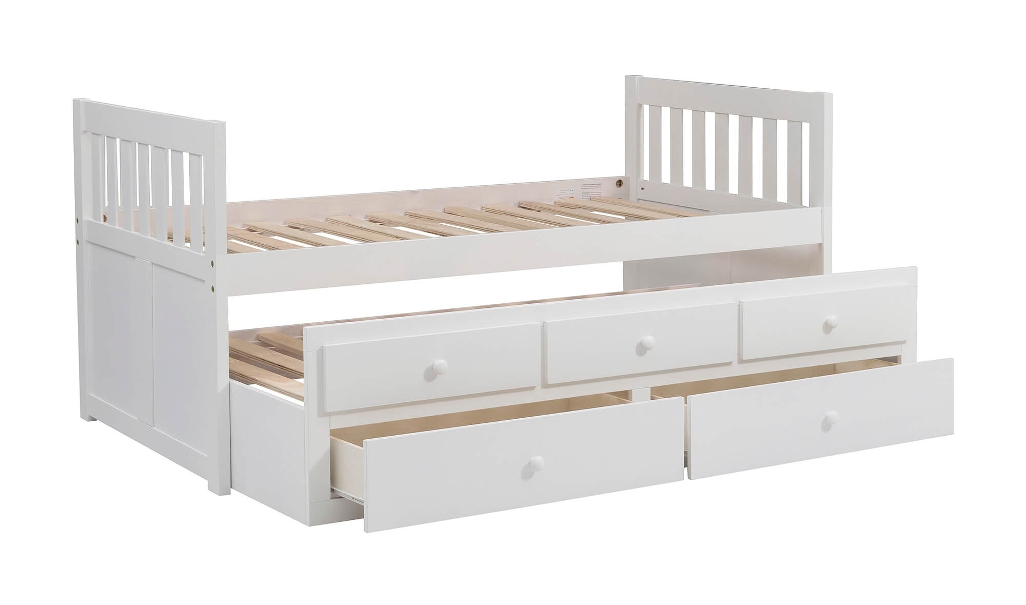 Galen Wood Storage Trundle Bed, Twin/Twin Size