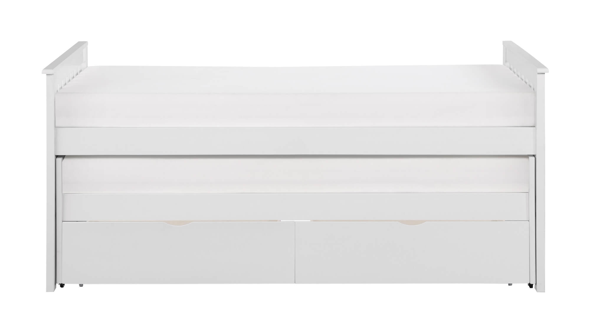 Galen Wood Trundle Bed w/ Storage Boxes, Twin/Twin Size