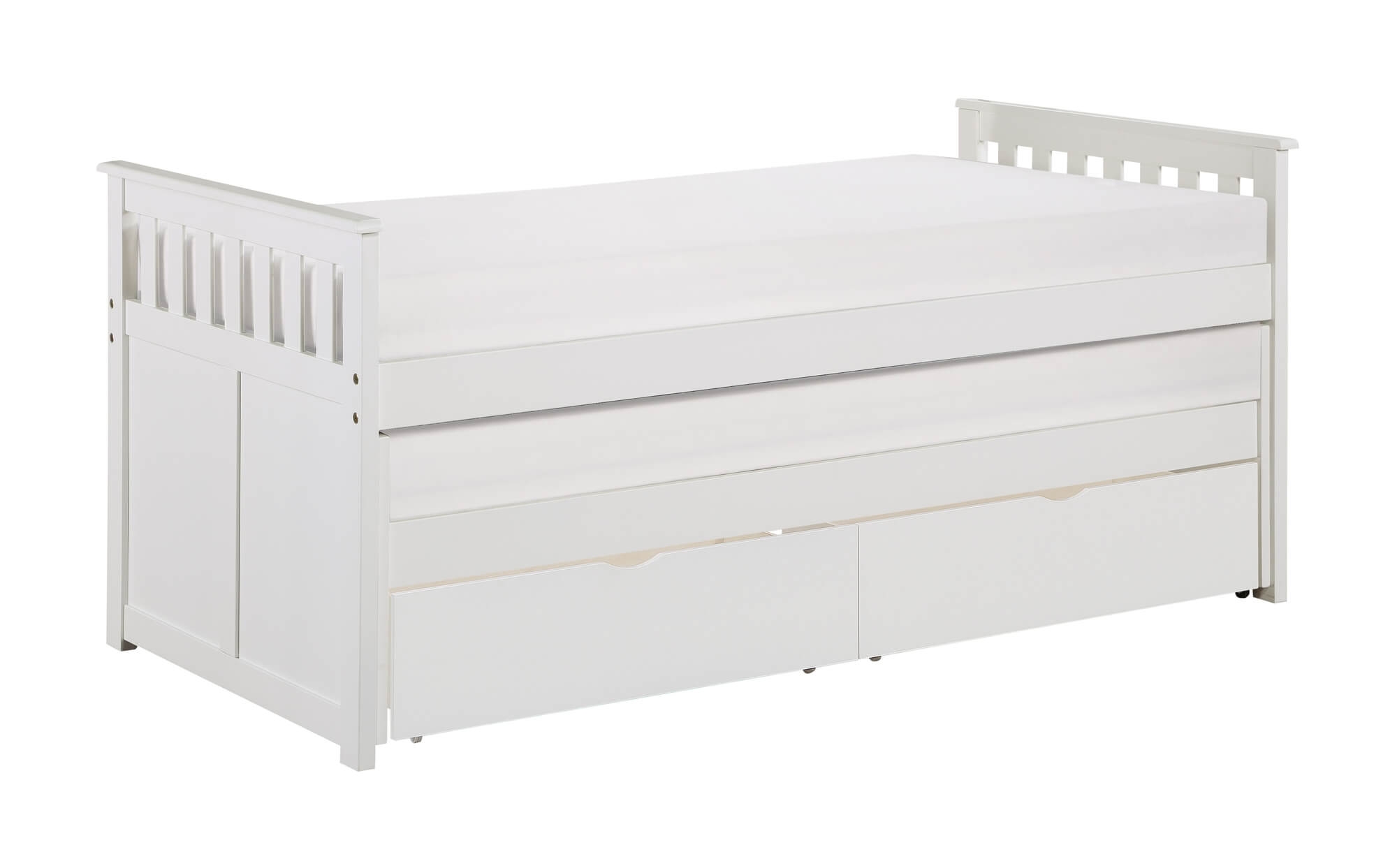 Galen Wood Trundle Bed, Twin/Twin Size