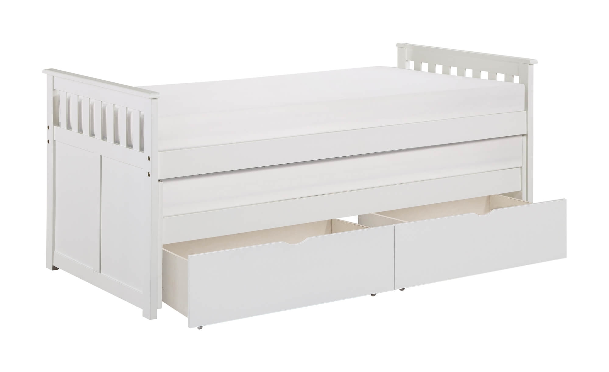Galen Wood Trundle Bed, Twin/Twin Size