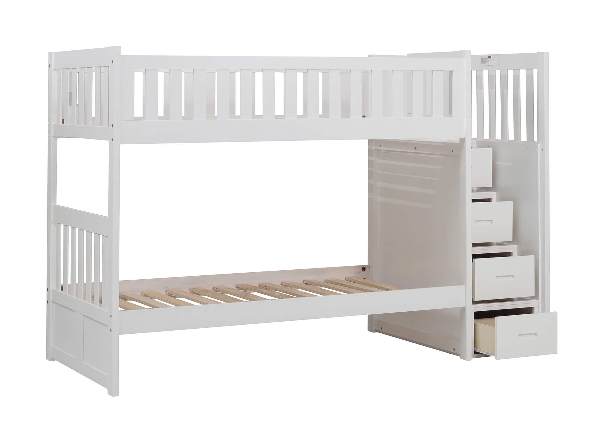 Galen Wood Bunk Bed w/ Reversible Step Storage, Twin/Twin Size