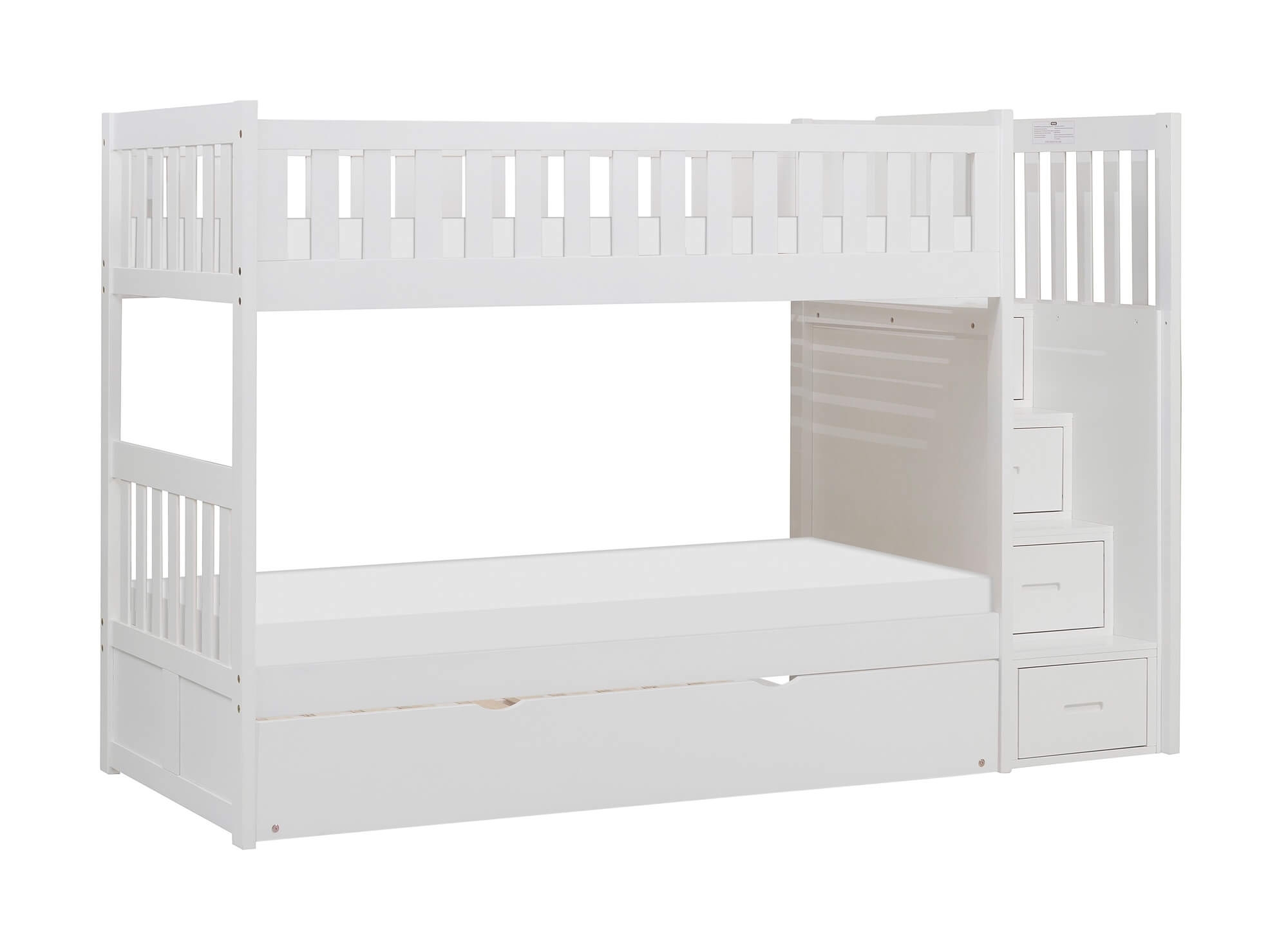 Galen Wood Bunk Bed w/ Reversible Step Storage, Twin/Twin Size