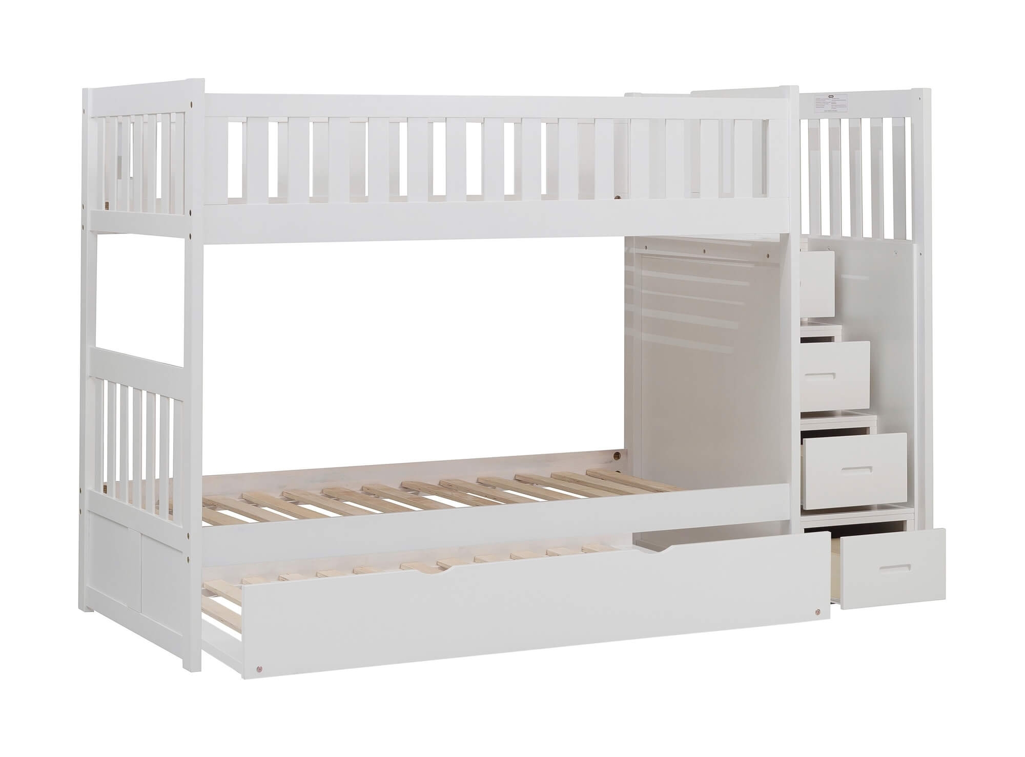 Galen Wood Bunk Bed w/ Reversible Step Storage, Twin/Twin Size