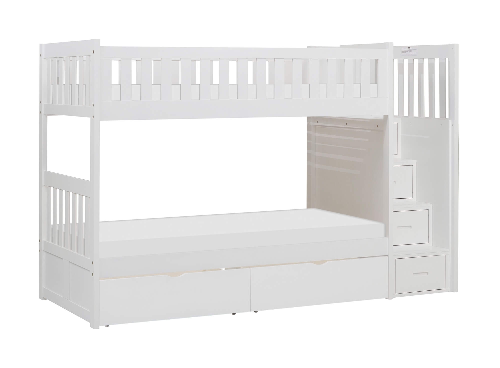 Galen Wood Bunk Bed w/ Reversible Step Storage, Twin/Twin Size