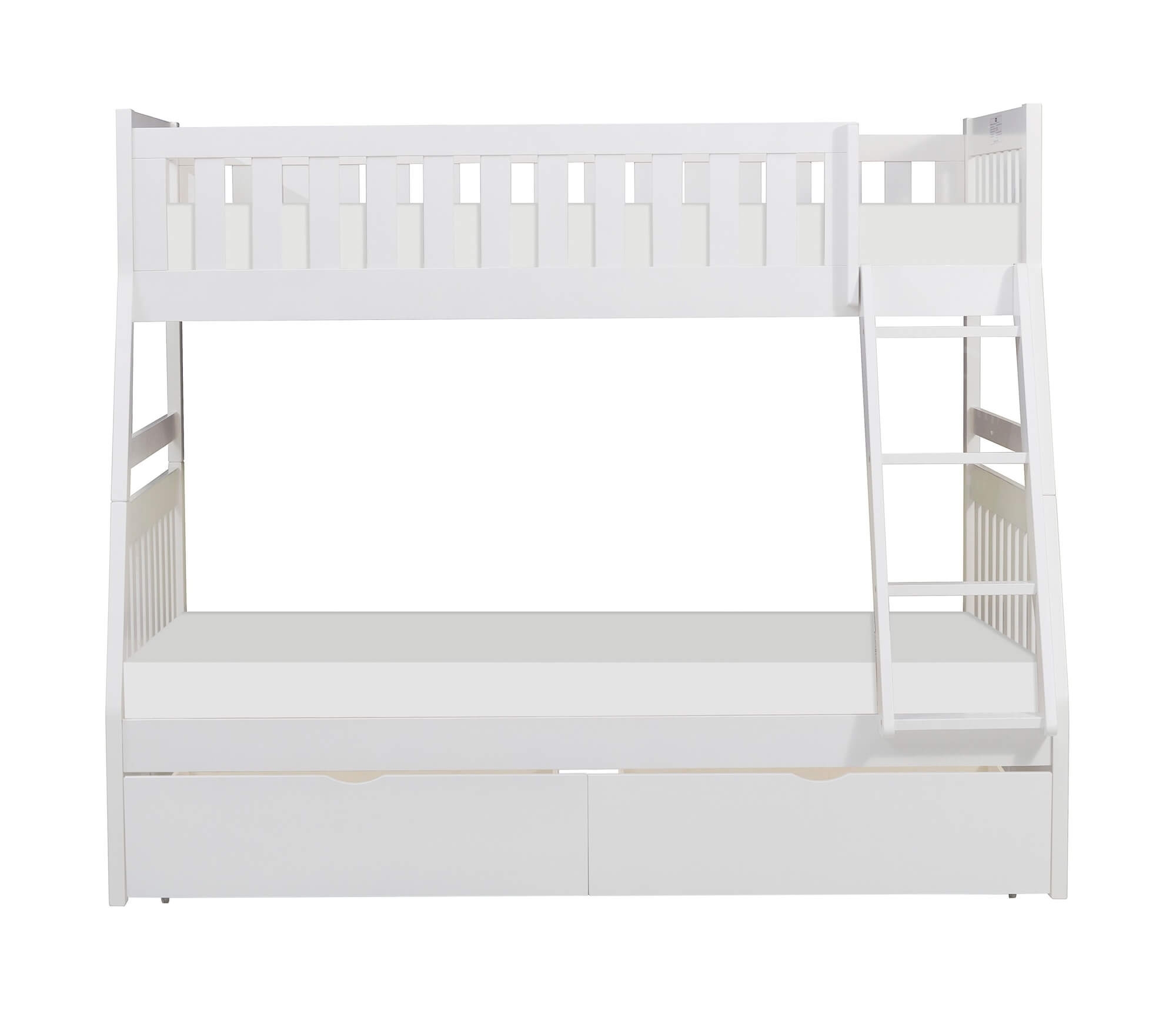 Galen Wood Bunk Bed w/ Storage Boxes, Twin/Full Size