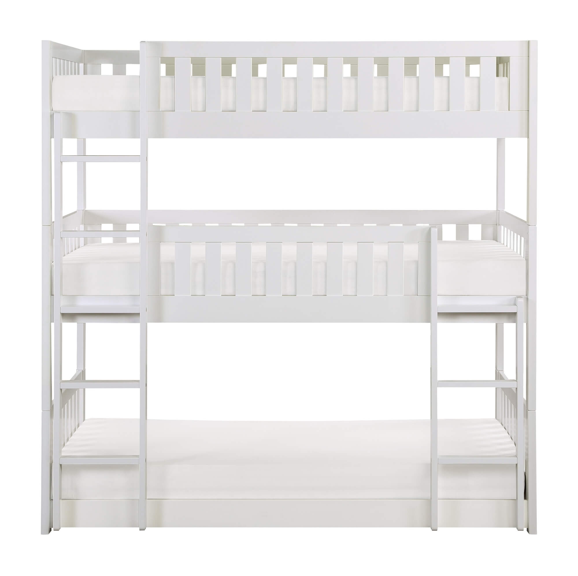 Galen Wood Triple Bunk Bed, Twin/Twin/Twin Size