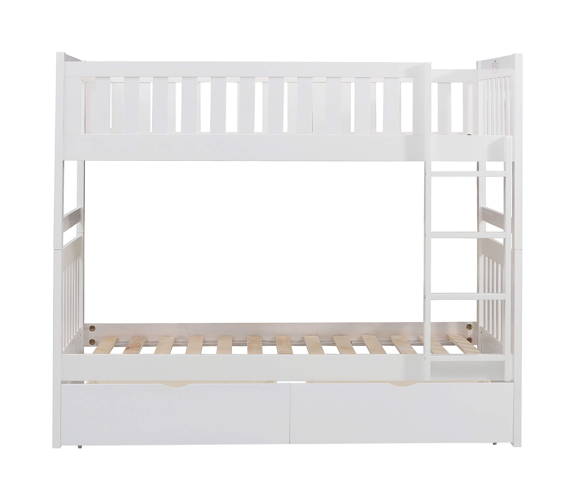 Galen Wood Bunk Bed w/ Storage Boxes, Twin/Twin Size