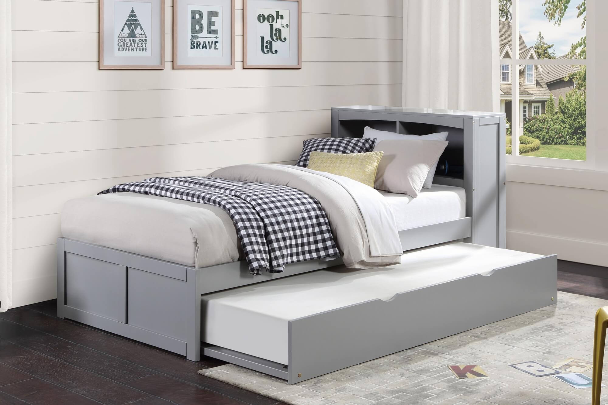 Orion Wood Bookcase Bed, Twin Size