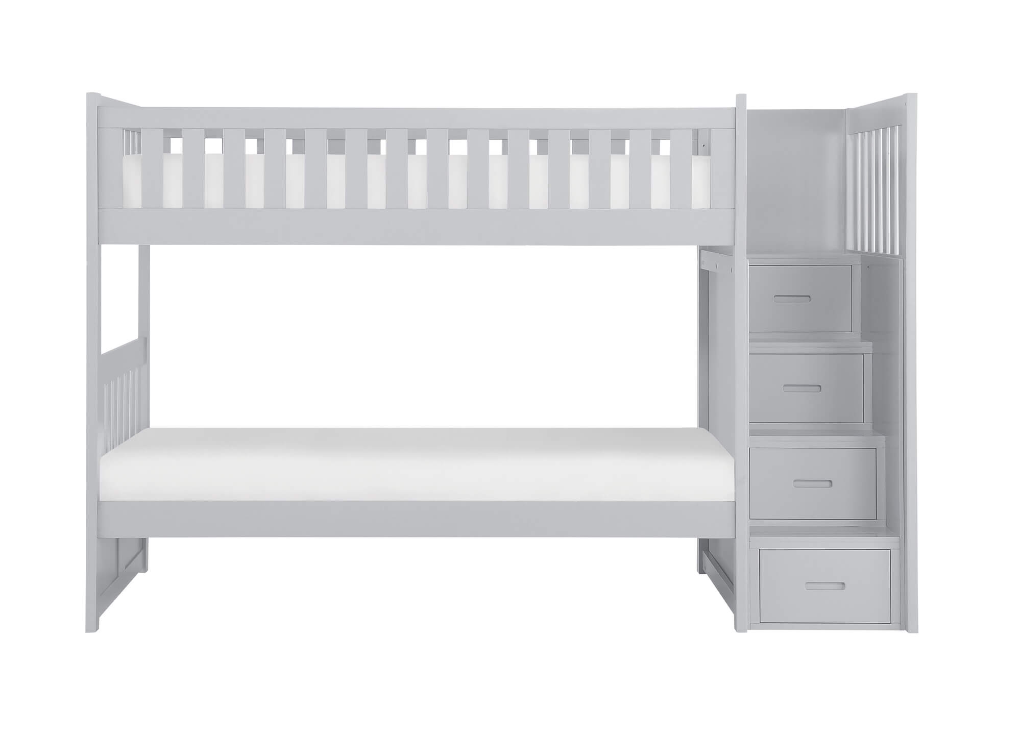 Orion Wood Bunk Bed w/ Reversible Step Storage, Twin/Twin Size