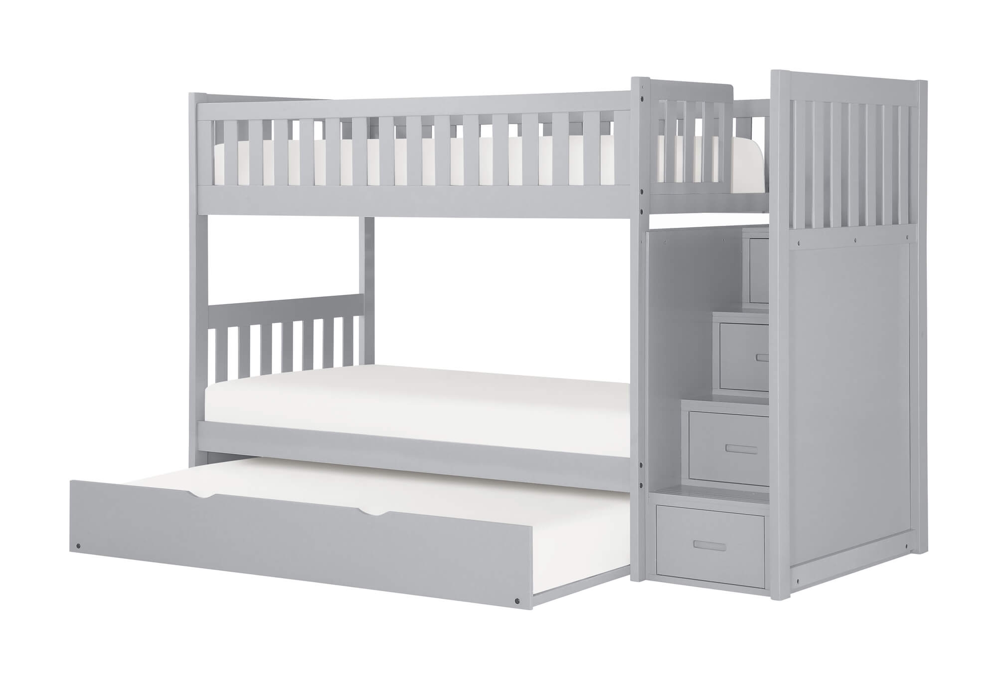 Orion Wood Bunk Bed w/ Reversible Step Storage, Twin/Twin Size