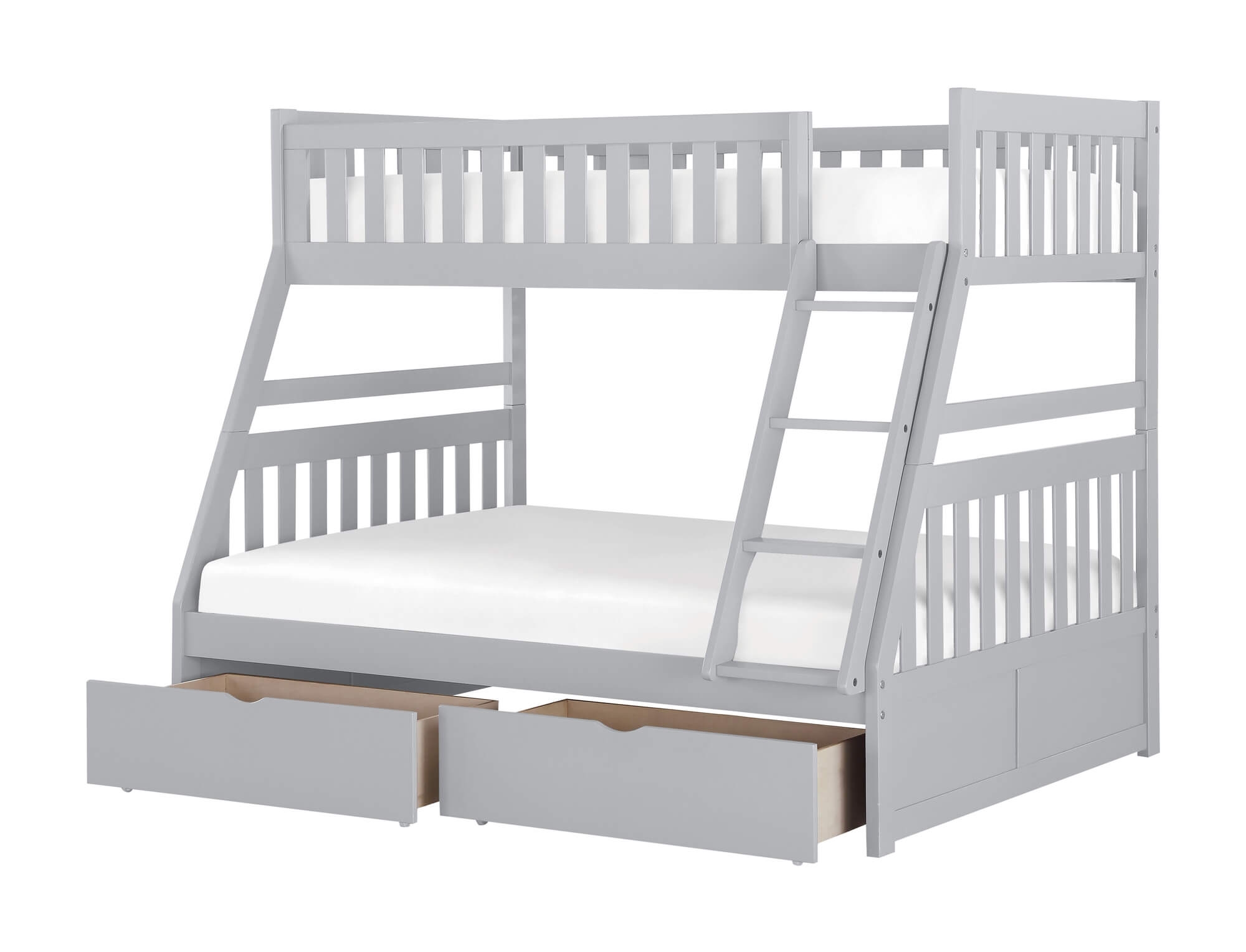 Orion Wood Bunk Bed w/ Storage Boxes, Twin/Full Size
