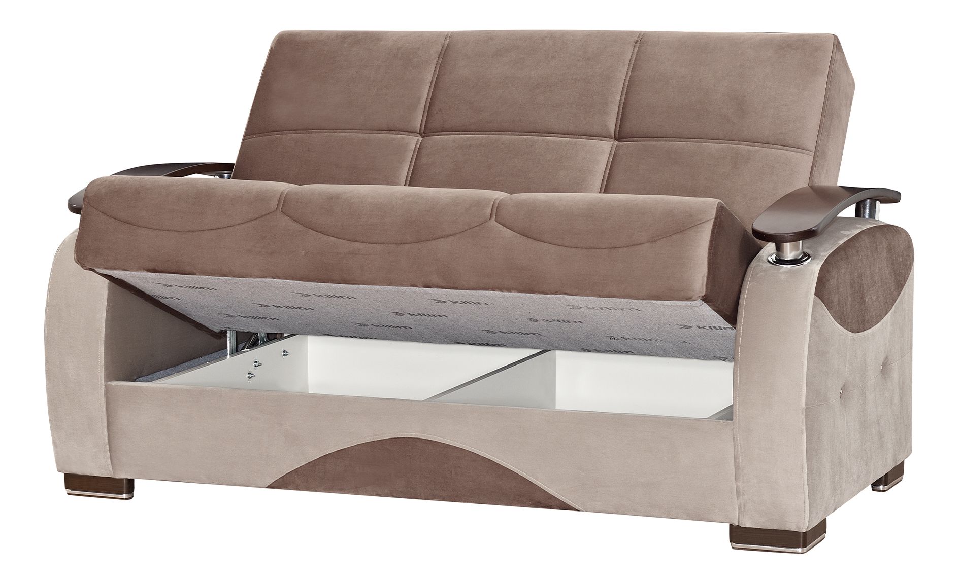Yafah Microfiber Fabric Convertible Loveseat