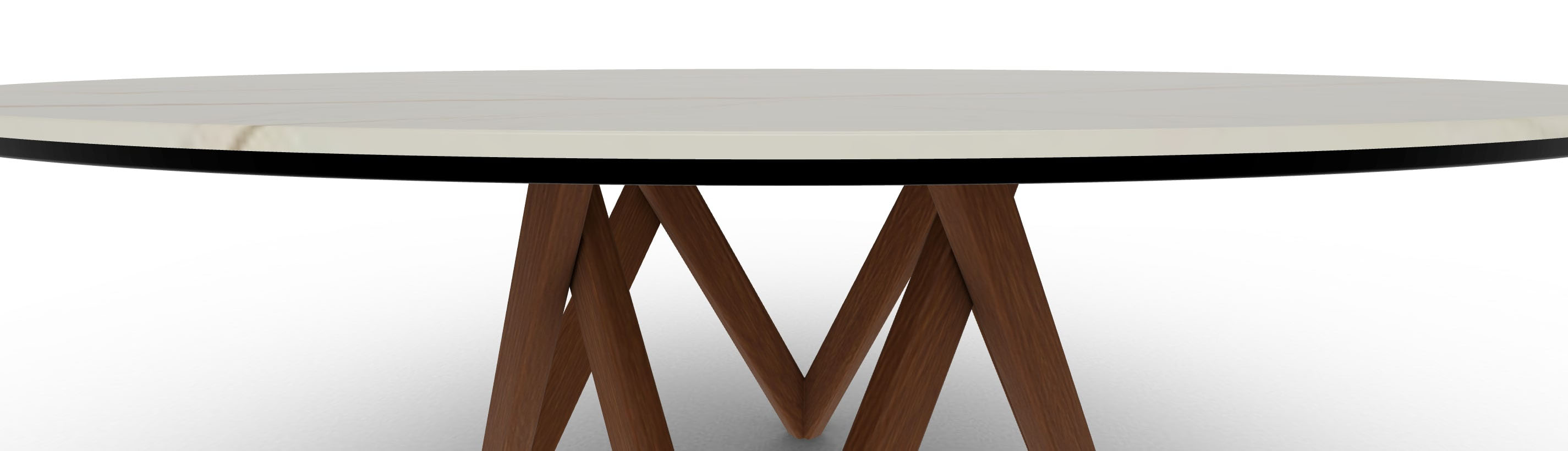 Cartesio Wood/Ceramic Round Dining Table