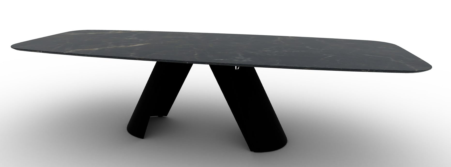 Apian W118.1-inch Ceramic/Metal Customizable Elliptical Dining Table
