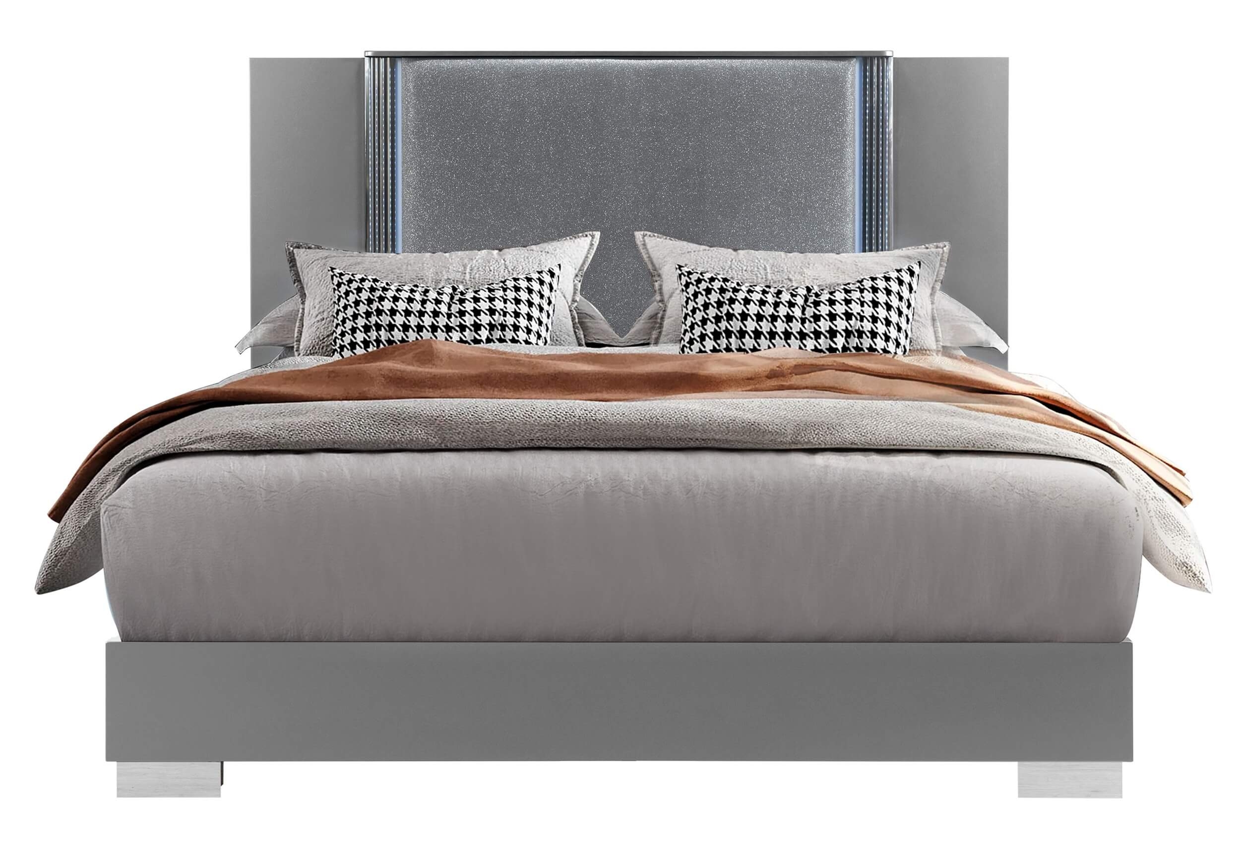Ylime MDF/Wood Platform Bed w/LED Lighting, King Size