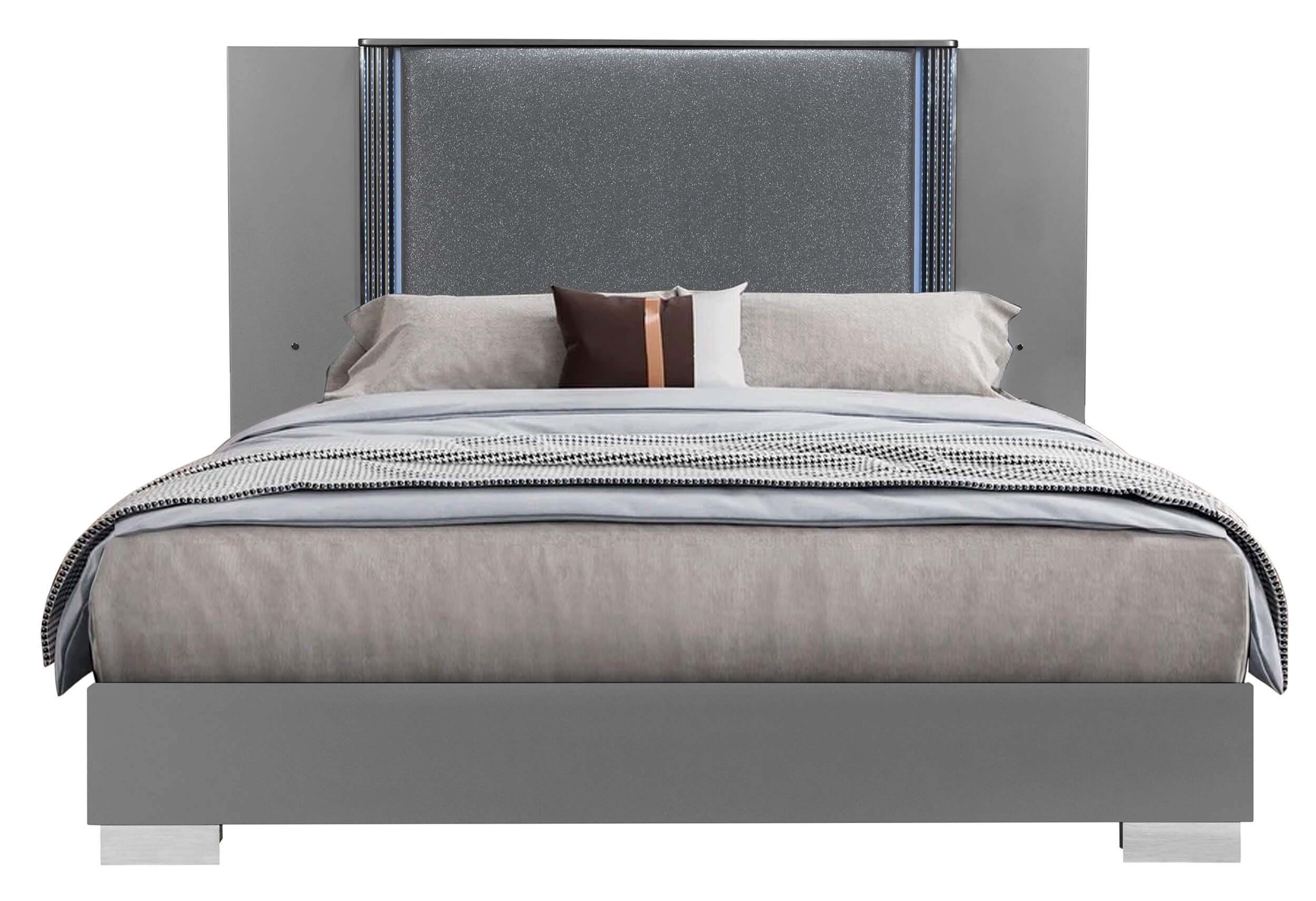 Ylime MDF/Wood Platform Bed w/LED Lighting