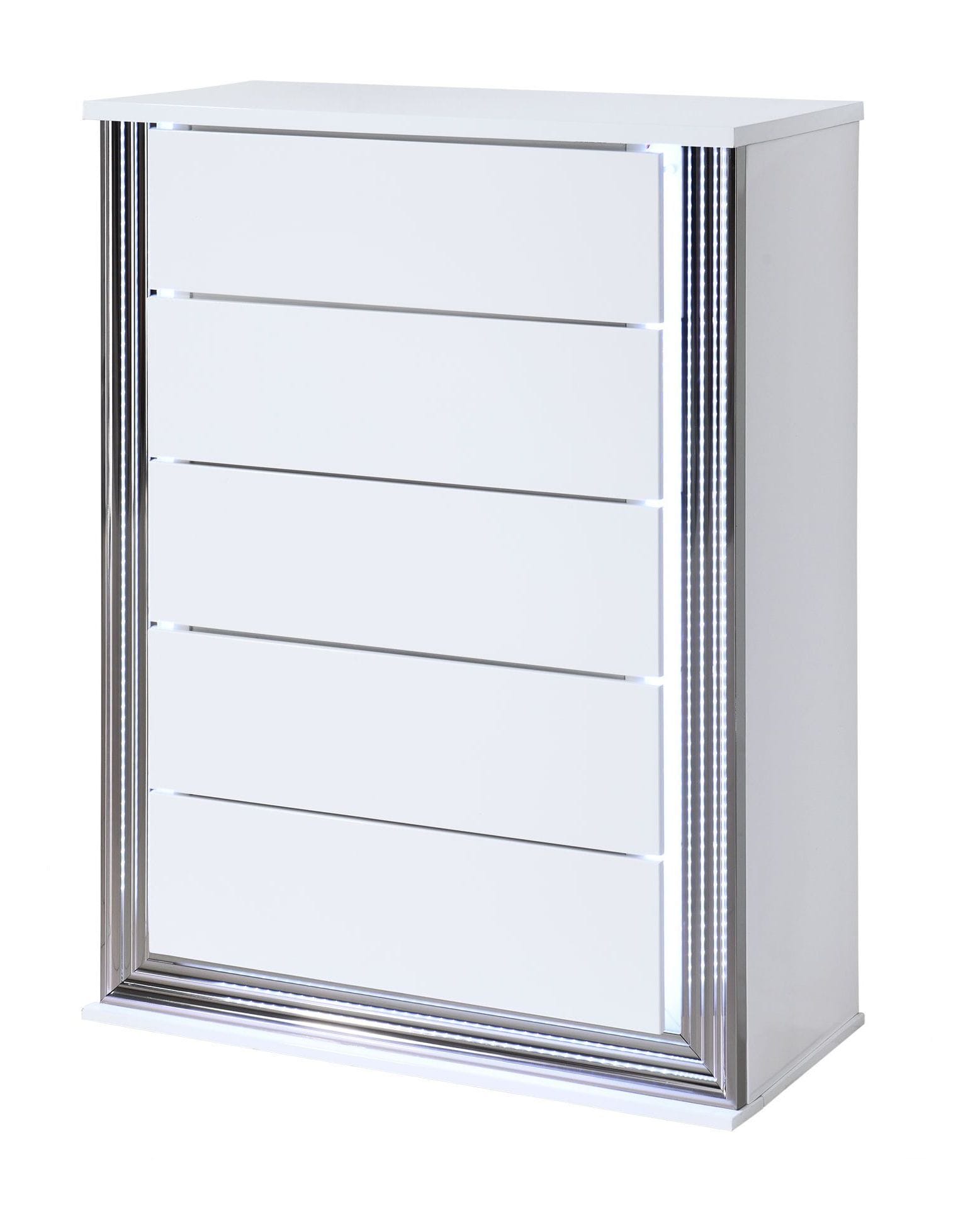 Ylime 5-Drawer Wood Veneer Chest w/LED Lighting