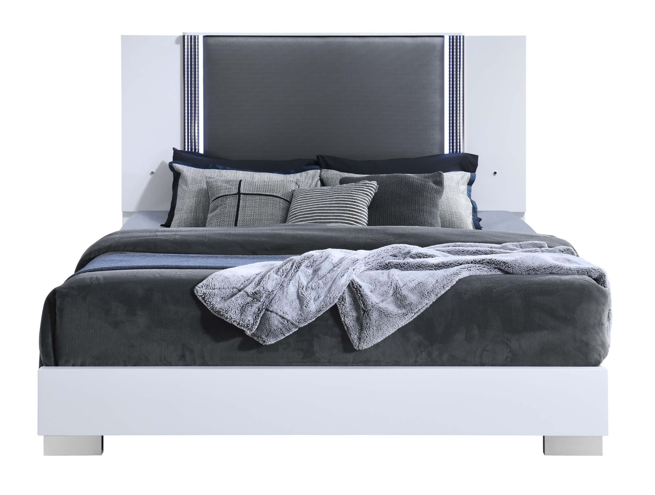 Ylime MDF/Wood Platform Bedroom Set w/LED Lighting