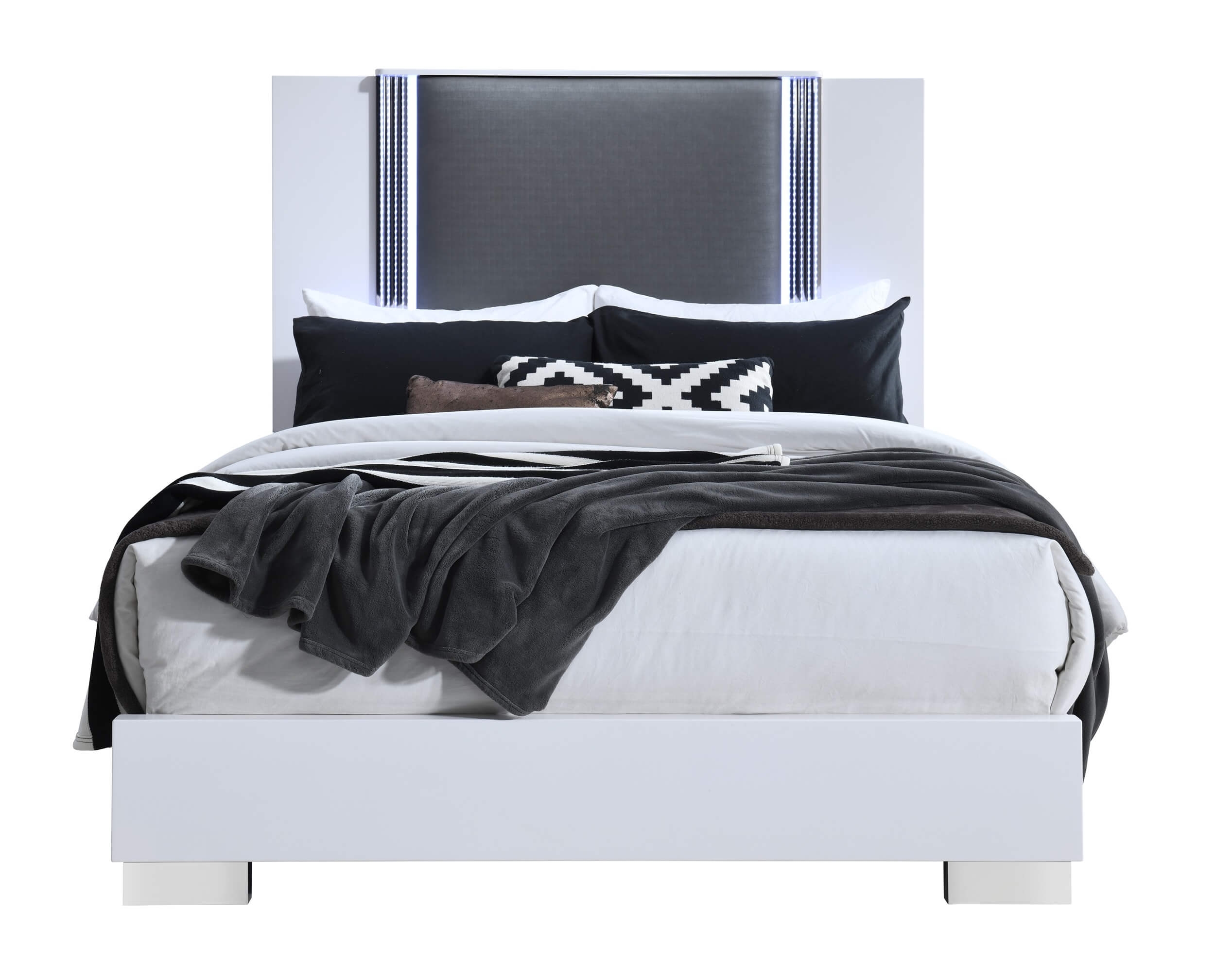 Ylime MDF/Wood Platform Bedroom Set w/LED Lighting