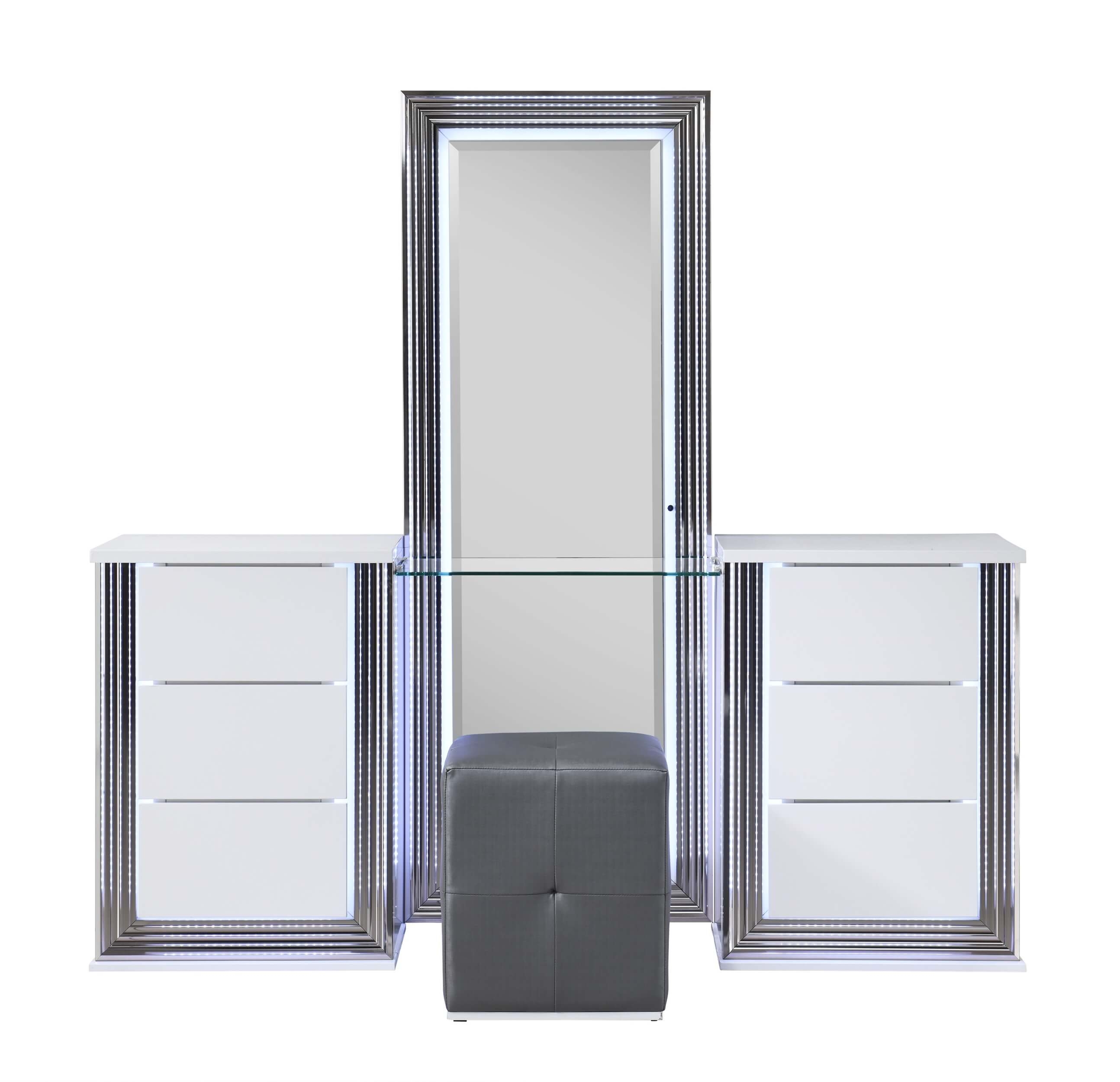 Ylime MDF/Wood Platform Bedroom Set w/LED Lighting