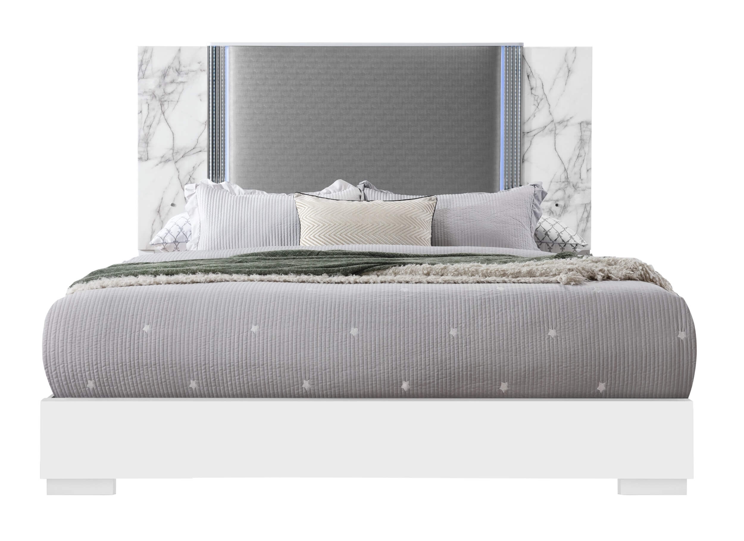 Ylime MDF/Wood Platform Bedroom Set w/LED Lighting