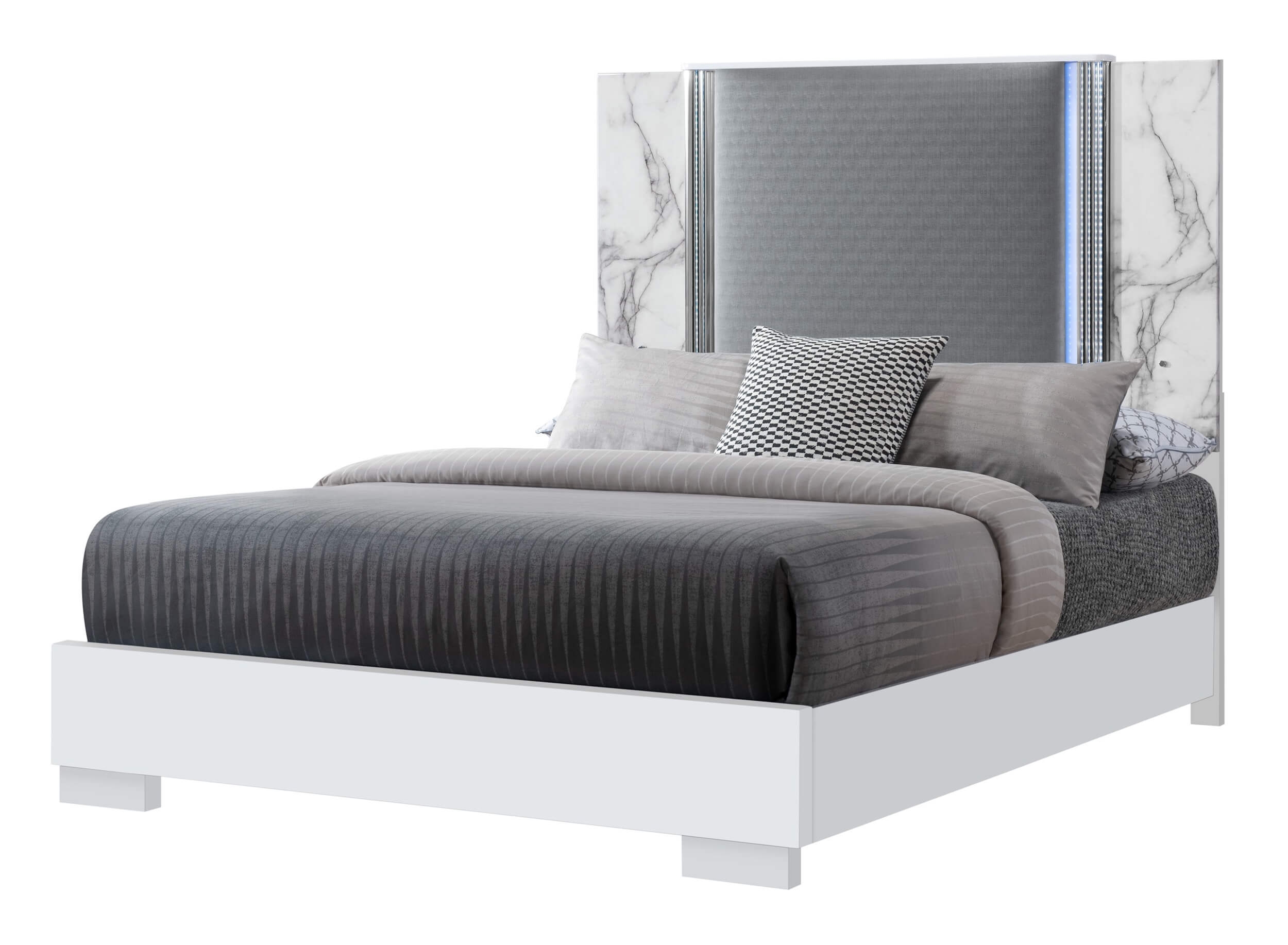 Ylime MDF/Wood Platform Bedroom Set w/LED Lighting