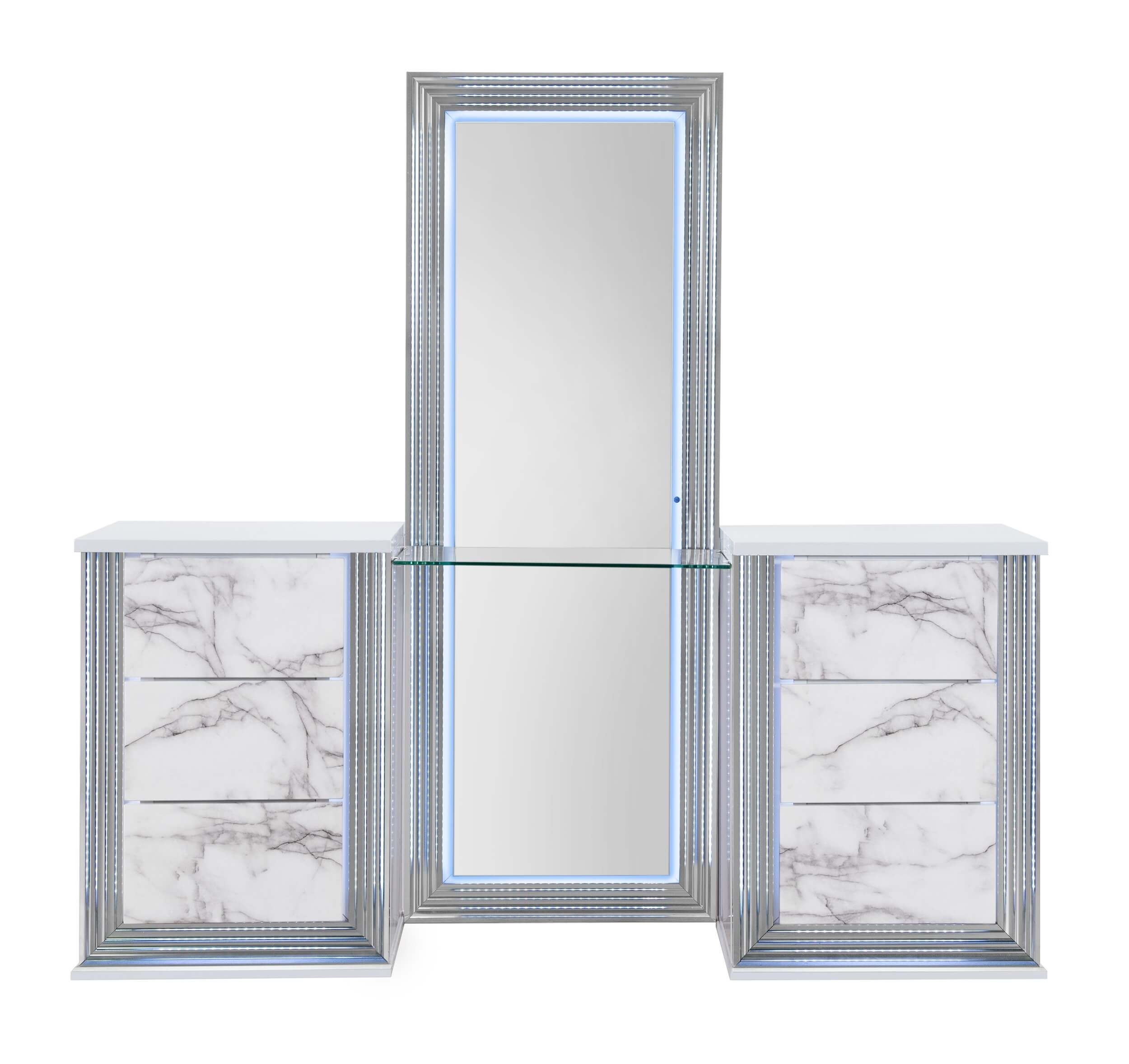 Ylime MDF/Wood Vanity Set w/LED Lighting & Stool