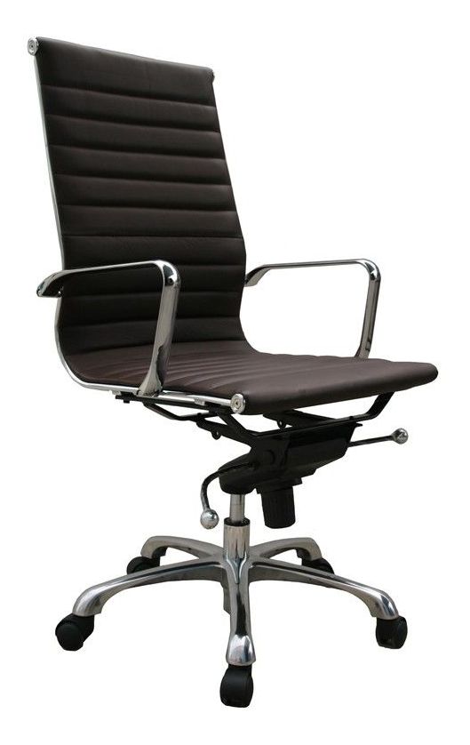 Comfy High Back Adjustable Leather Swivel Office Chair