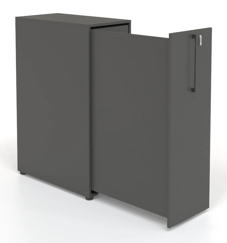 Boxi Office Lockable Storage Tower w/1 Shelf, 2 Metal Shelves, 2 Small Drawers & Power Socket